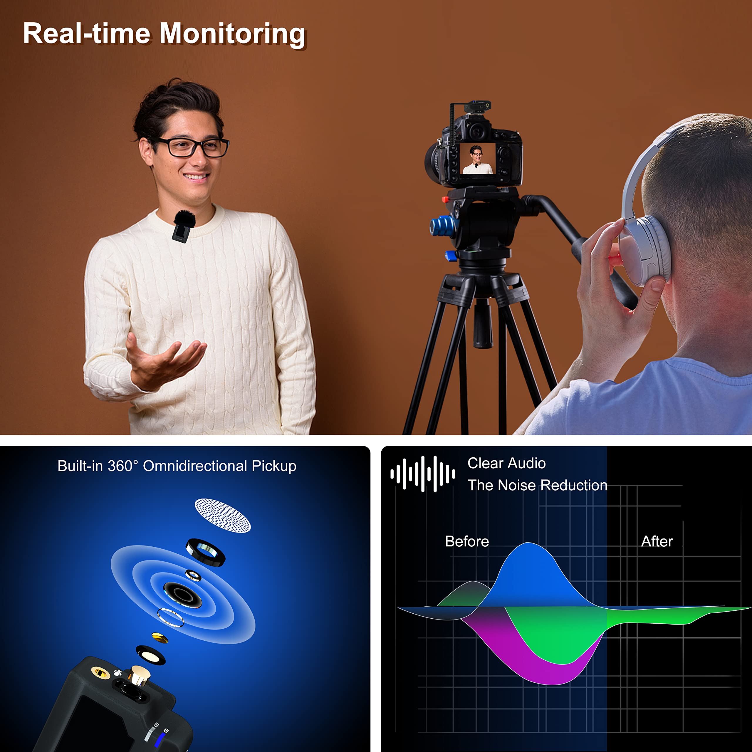 Amazon | ピンマイクワイヤレス KIMAFUN2.4Gワイヤレスマイク 無線ラべ