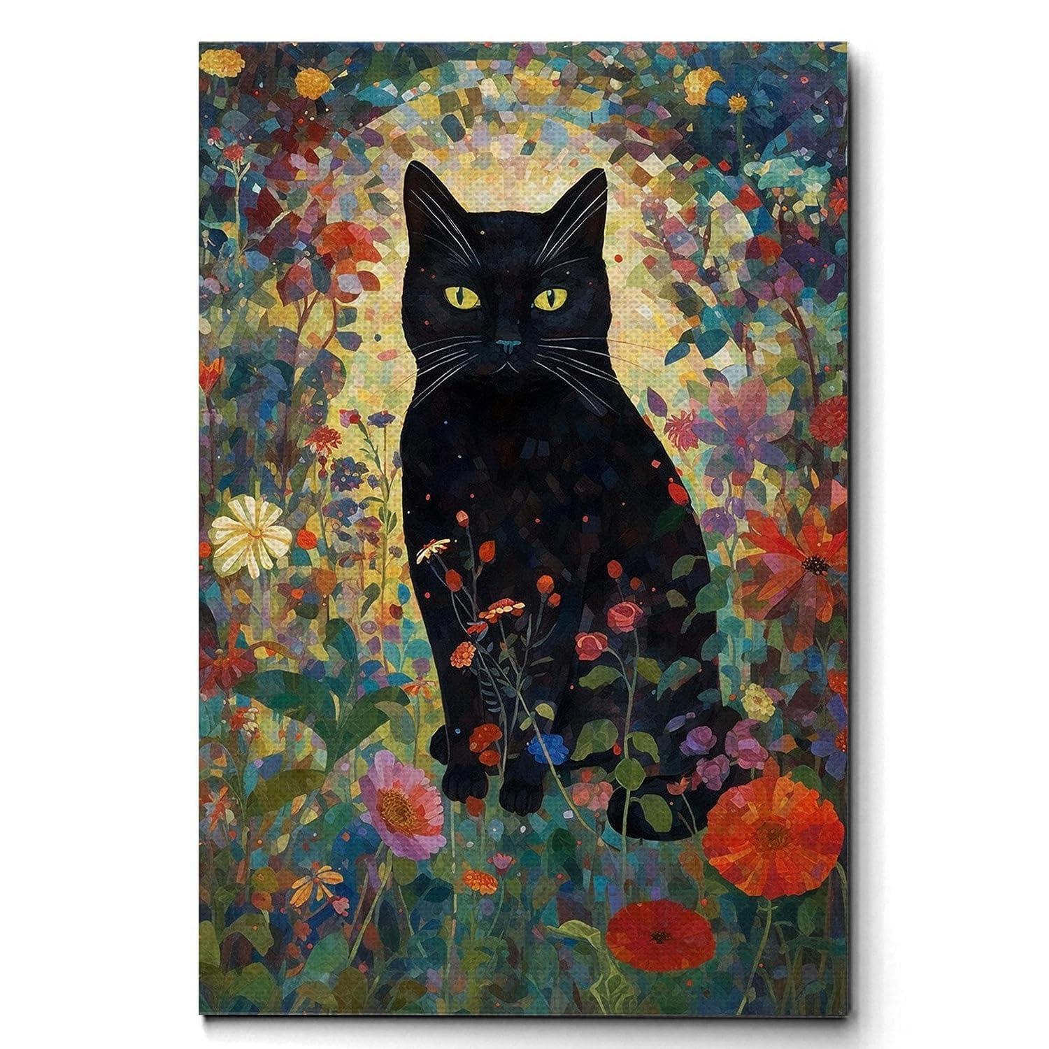 Amazon.co.jp: 有名なグスタフクリムト猫ポスターガーデン黒猫