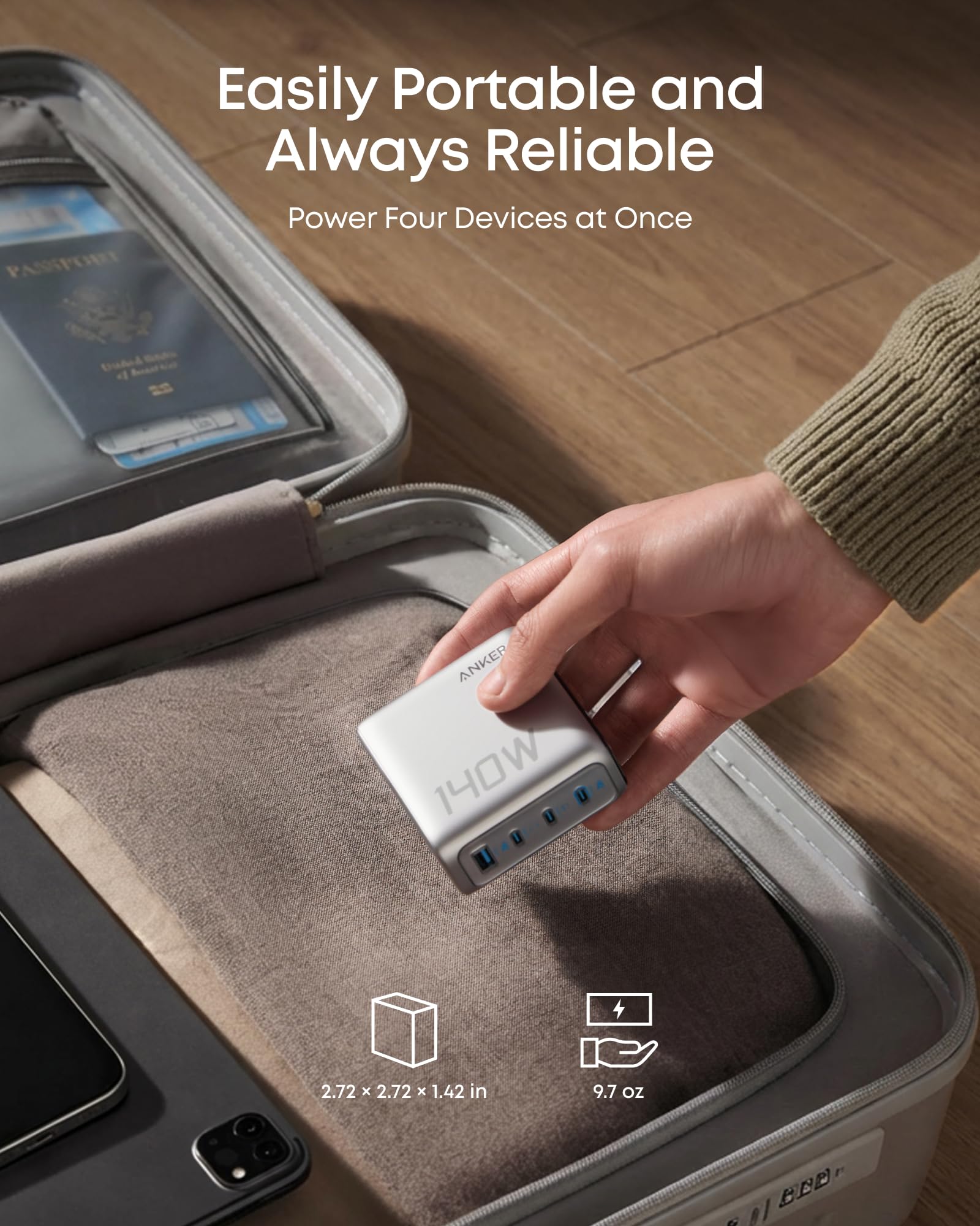 Amazon.com: Anker Laptop Charger, 140W Max 4-Port GaN USB C