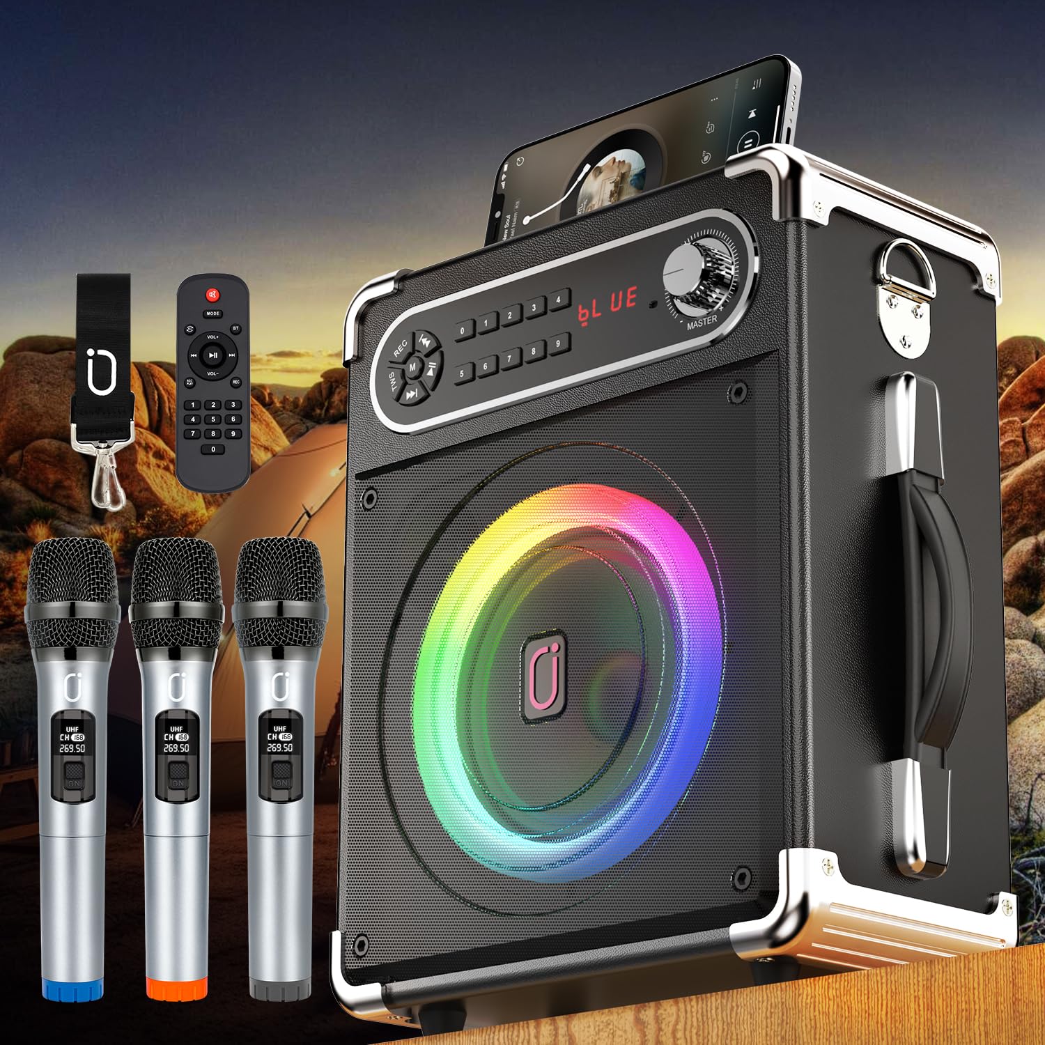 Amazon | JYX スピーカーセット 拡声器 ワイヤレスマイク3本 Bluetooth