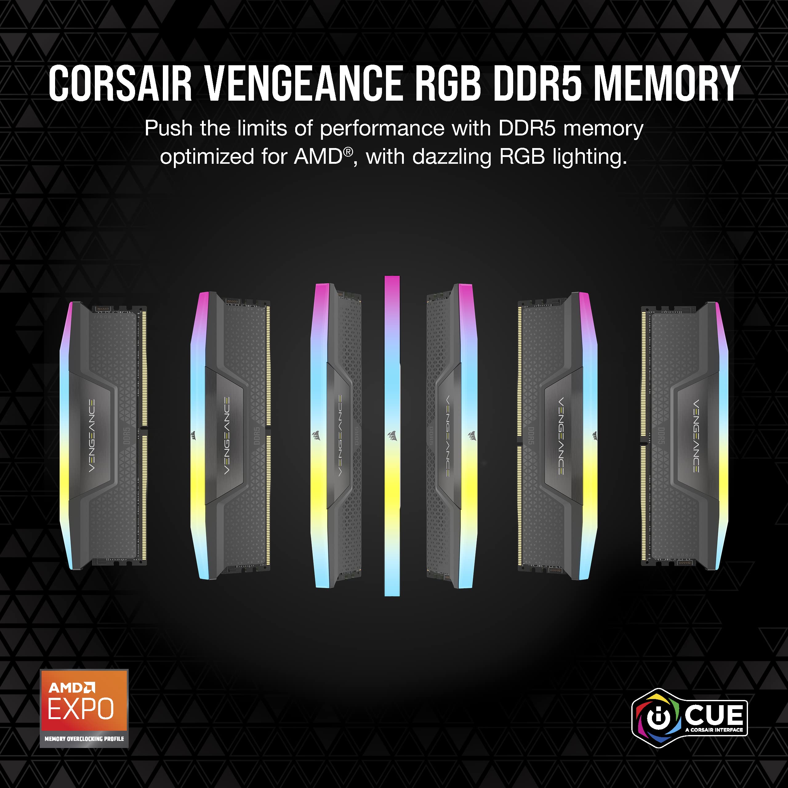 CORSAIR VENGEANCE RGB DDR5 32GB (2x16GB) DDR5 6000MHz CL36 AMD