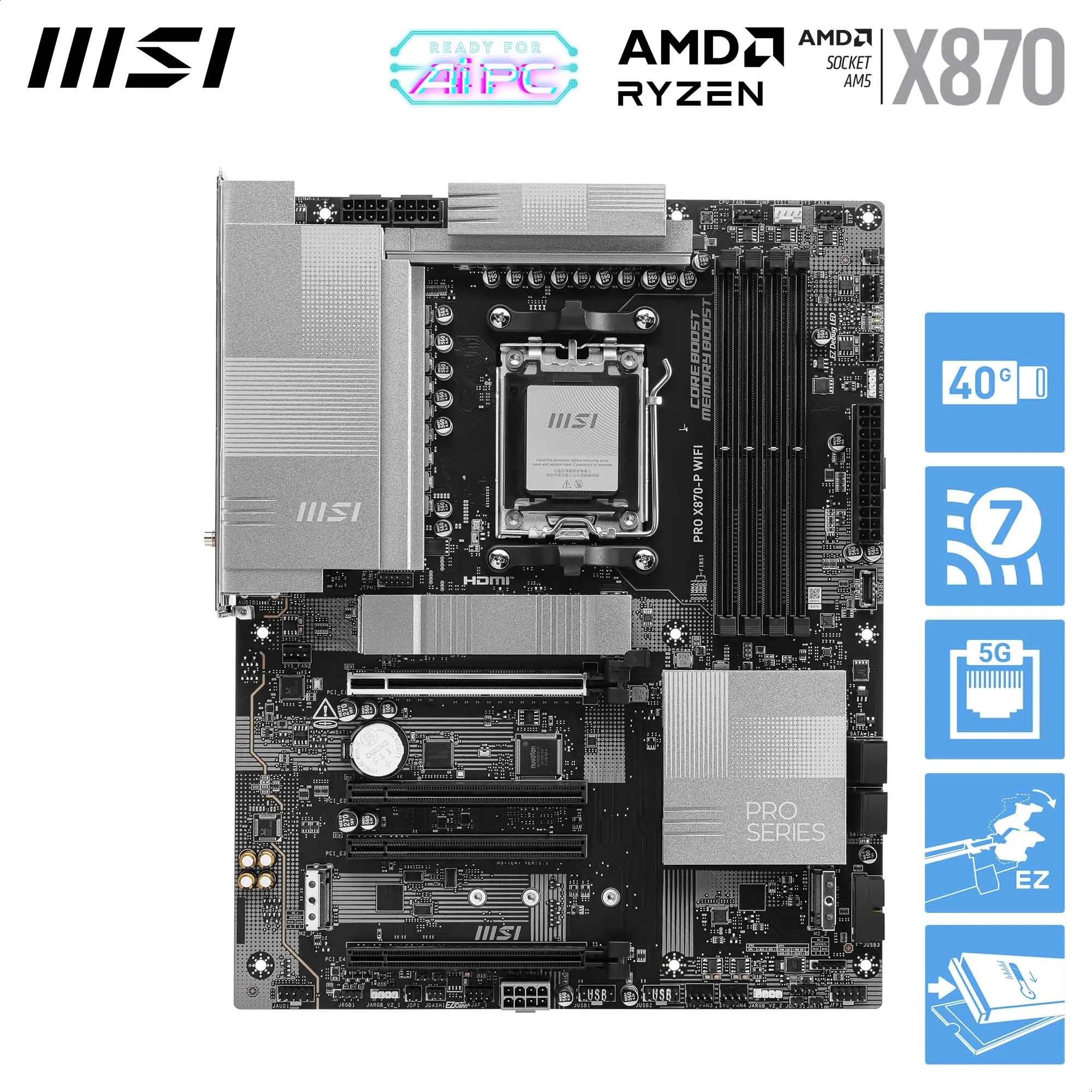 Amazon | MSI PRO X870-P WiFi AM5 DDR5 8200MHZ(OC) 3X M.2 USB4 HDMI