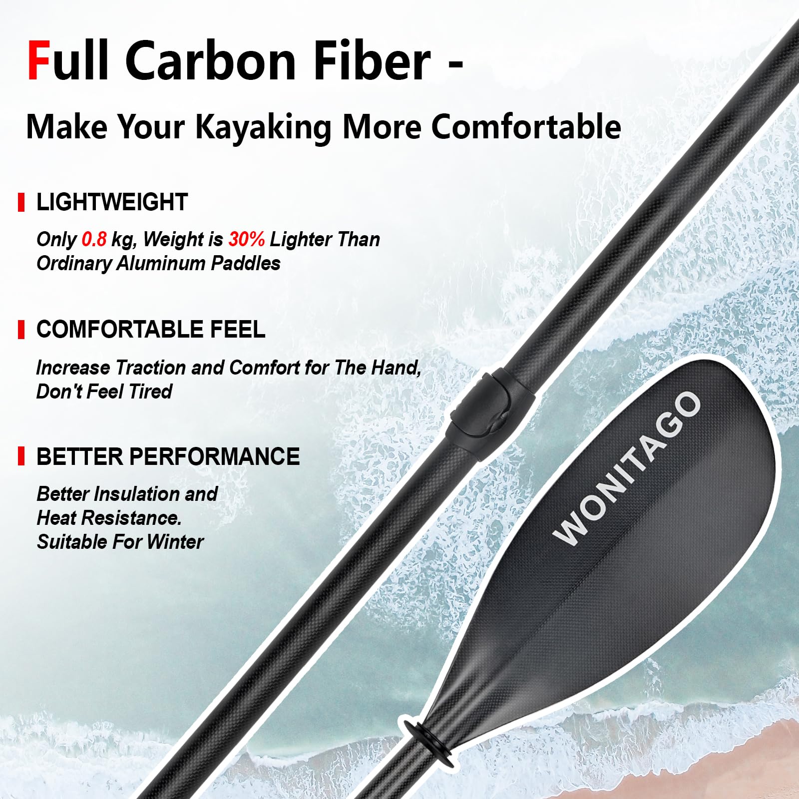 NAO ZXK08/82 2P フルカーボン SUPパドル 2ピース調整式 NAO様専用