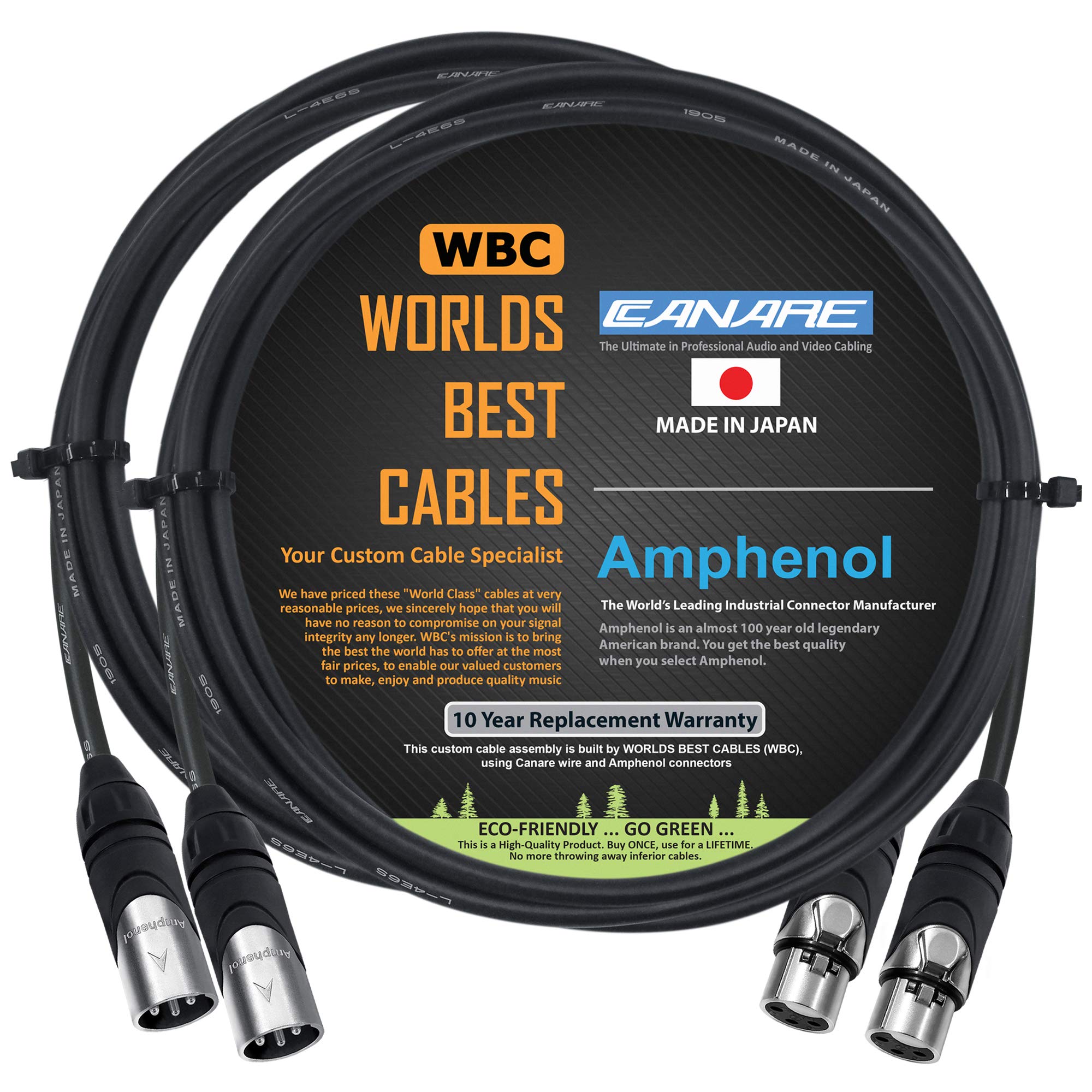 Amazon.com: WORLDS BEST CABLES 2 Units - 6 Foot - Canare L-4E6S