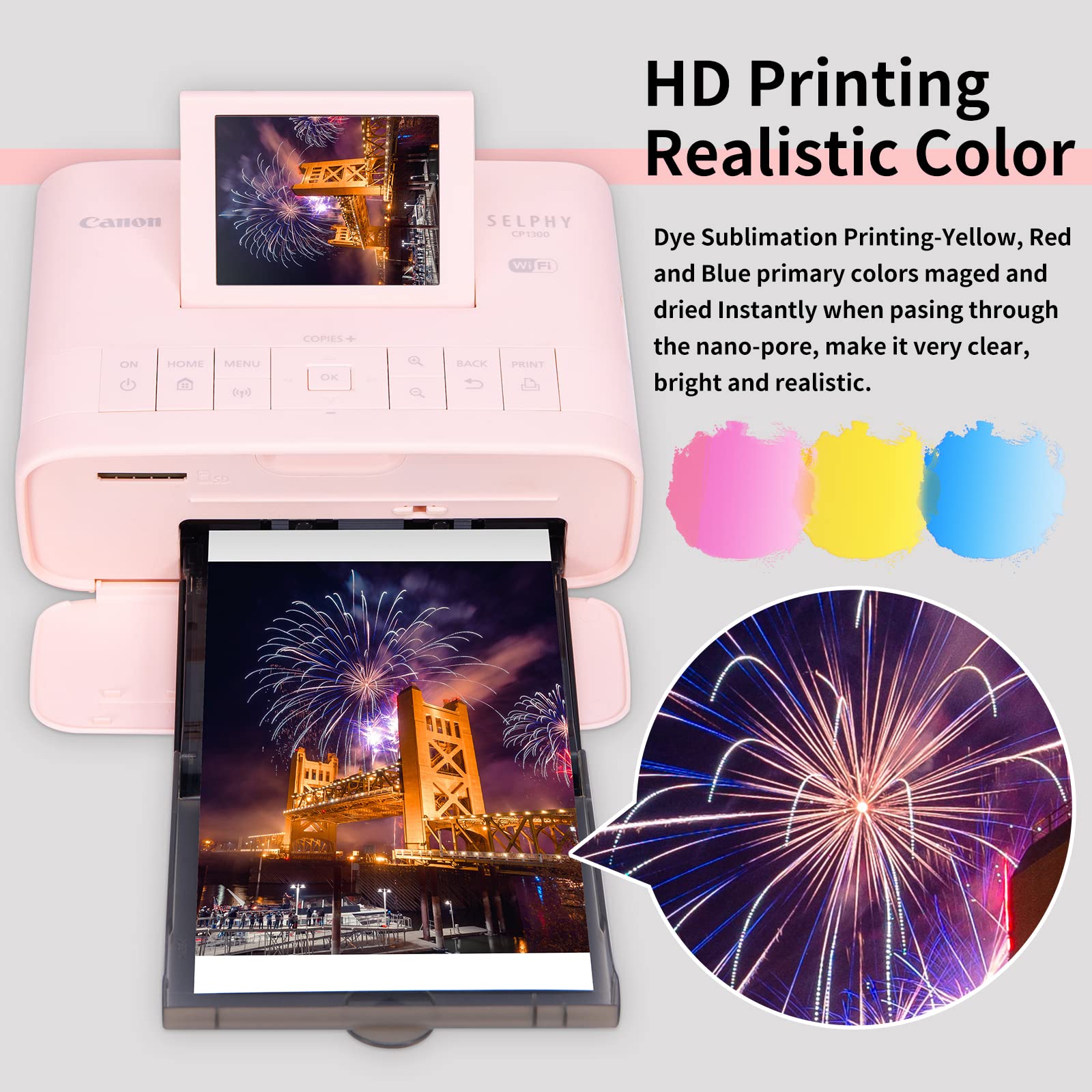 Amazon.co.jp: Canon Selphy CP1300 インクと紙 KP-108IN 2パック 6色