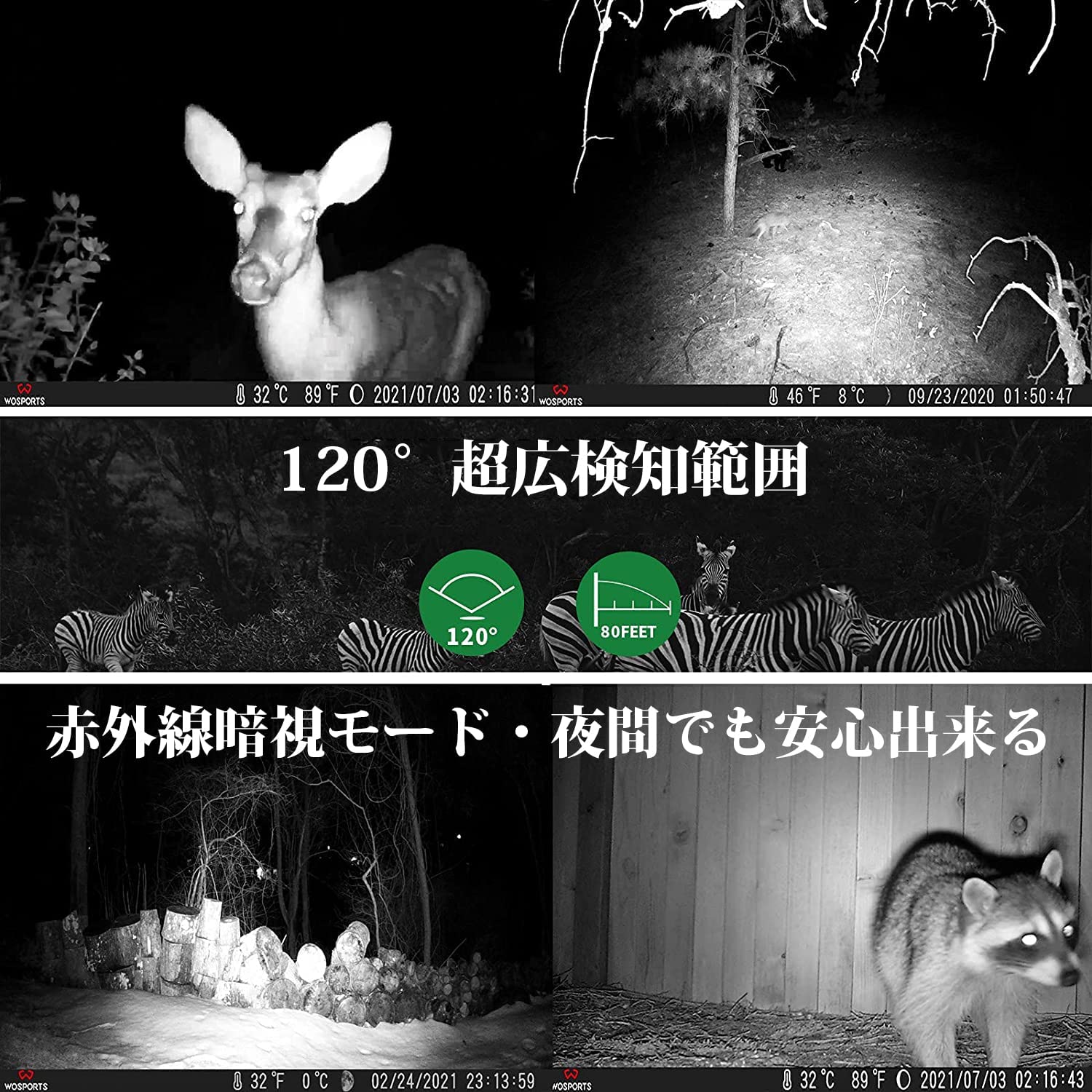 Amazon.co.jp: 4kトレイルカメラ Wosports トレイルカメラ 不可視 防犯