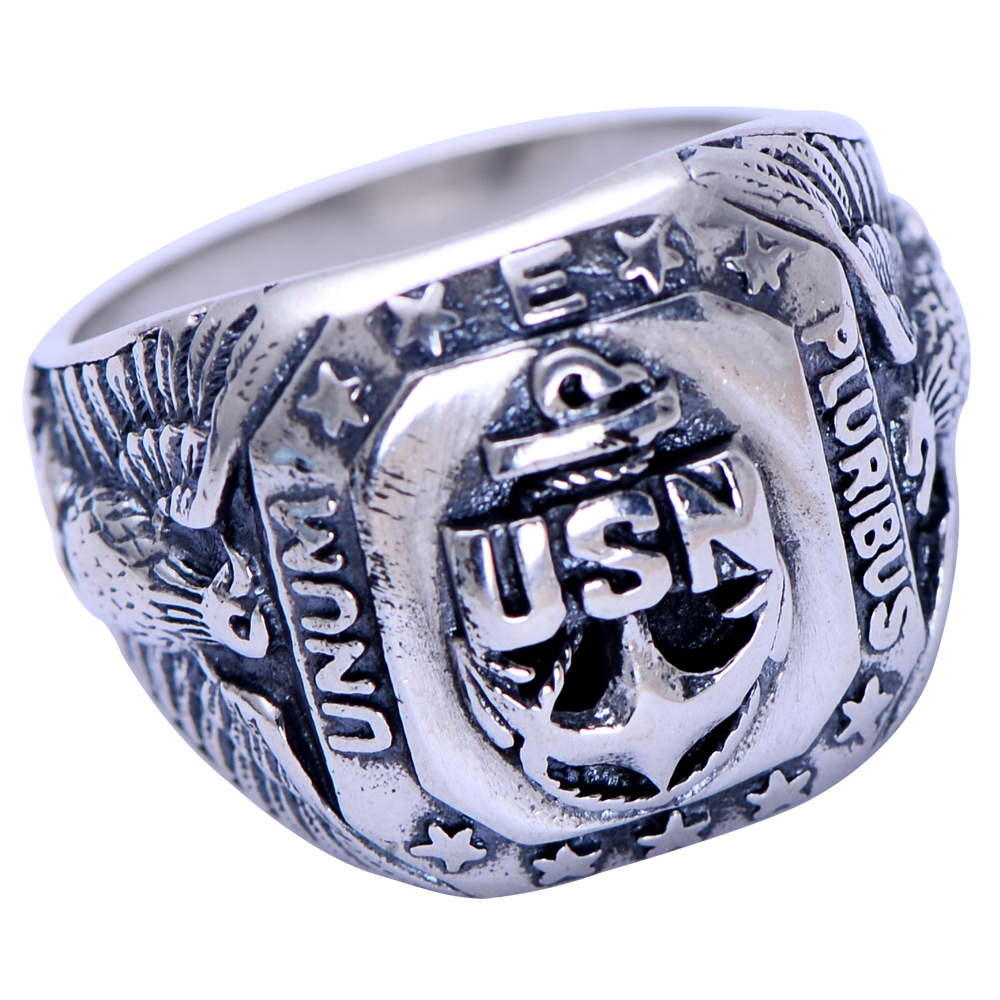 Vintage 925 Sterling Silver USN United States Navy Ring US