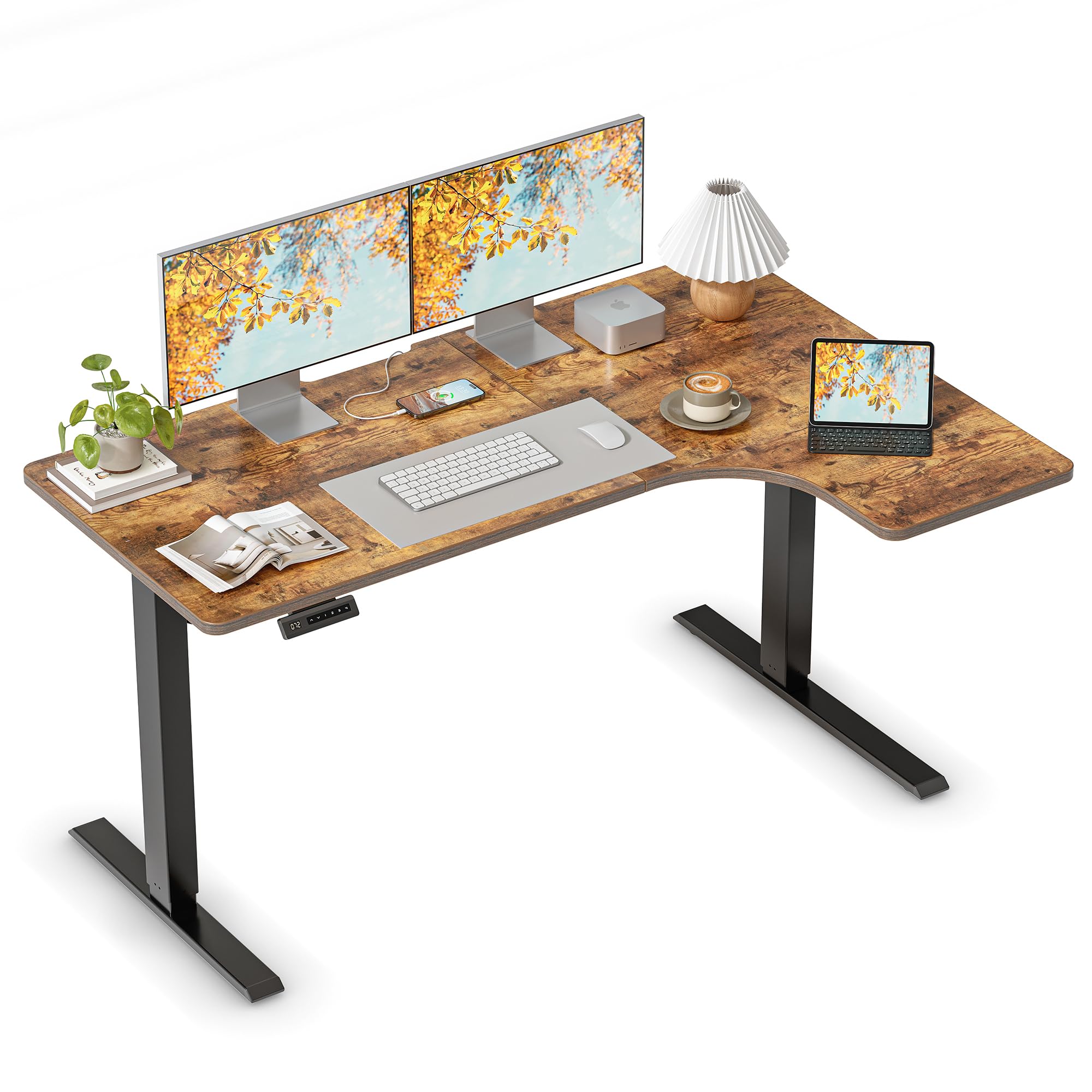 Amazon | FEZIBO 電動 昇降デスク スタンディングデスク 幅60cm 奥行