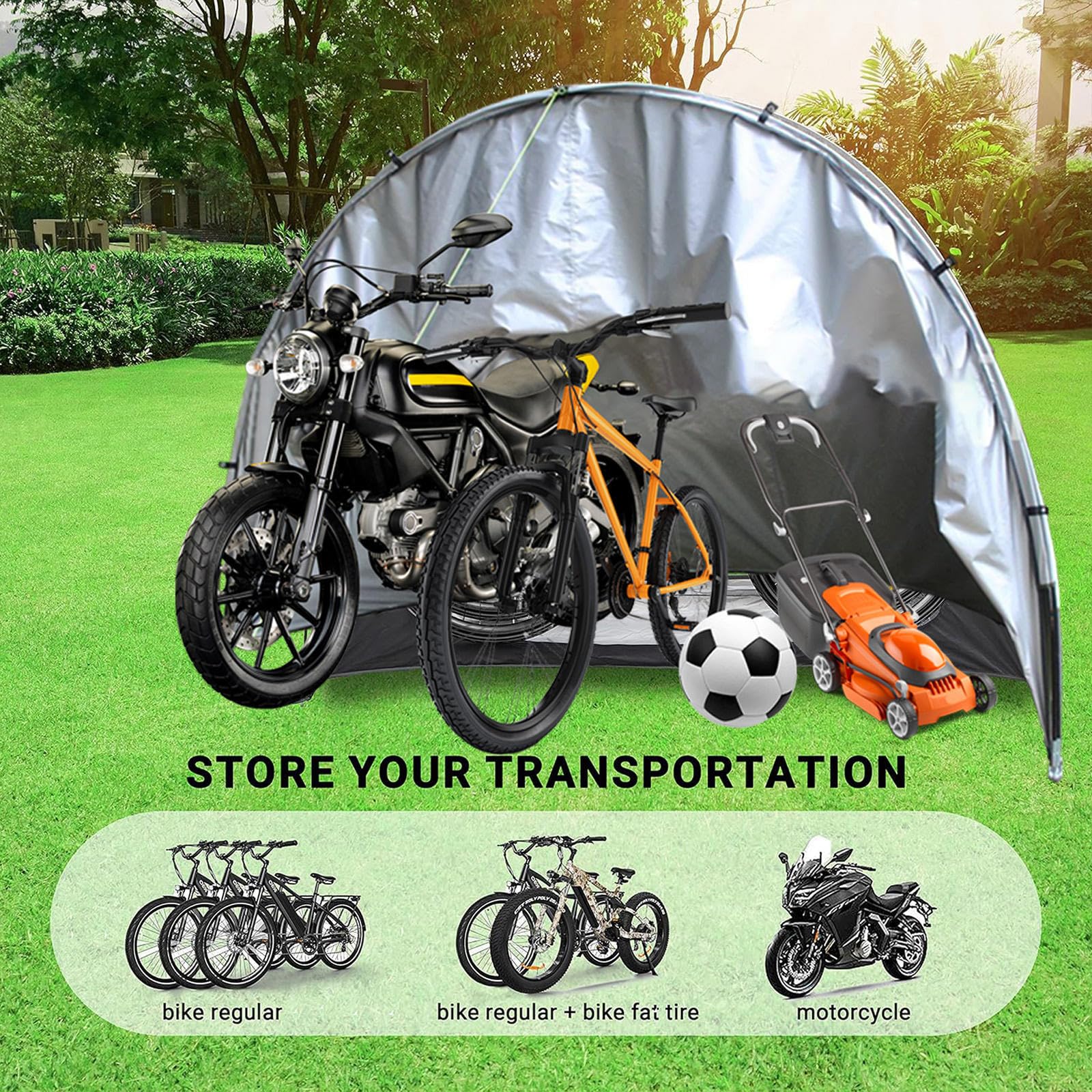 Amazon.co.jp: Eijooahz-ZJ バイクガレージ 折りたたみ可能で収納も