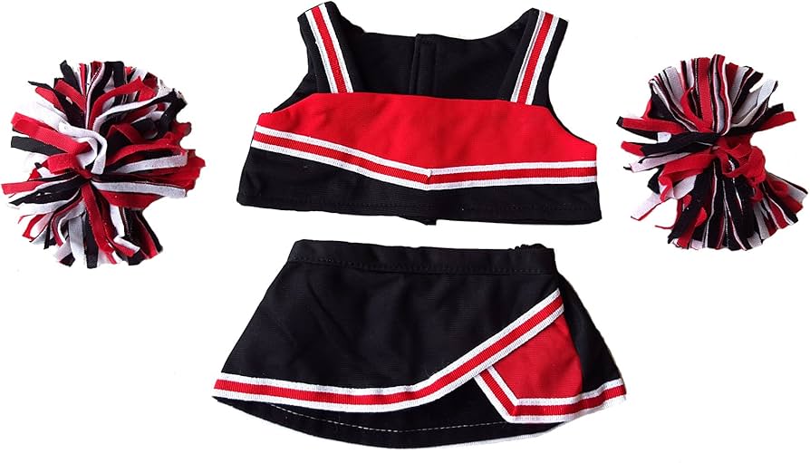 Amazon.co.jp: 赤と黒のチアリーダー衣装テディベアの服は、ほとんどの