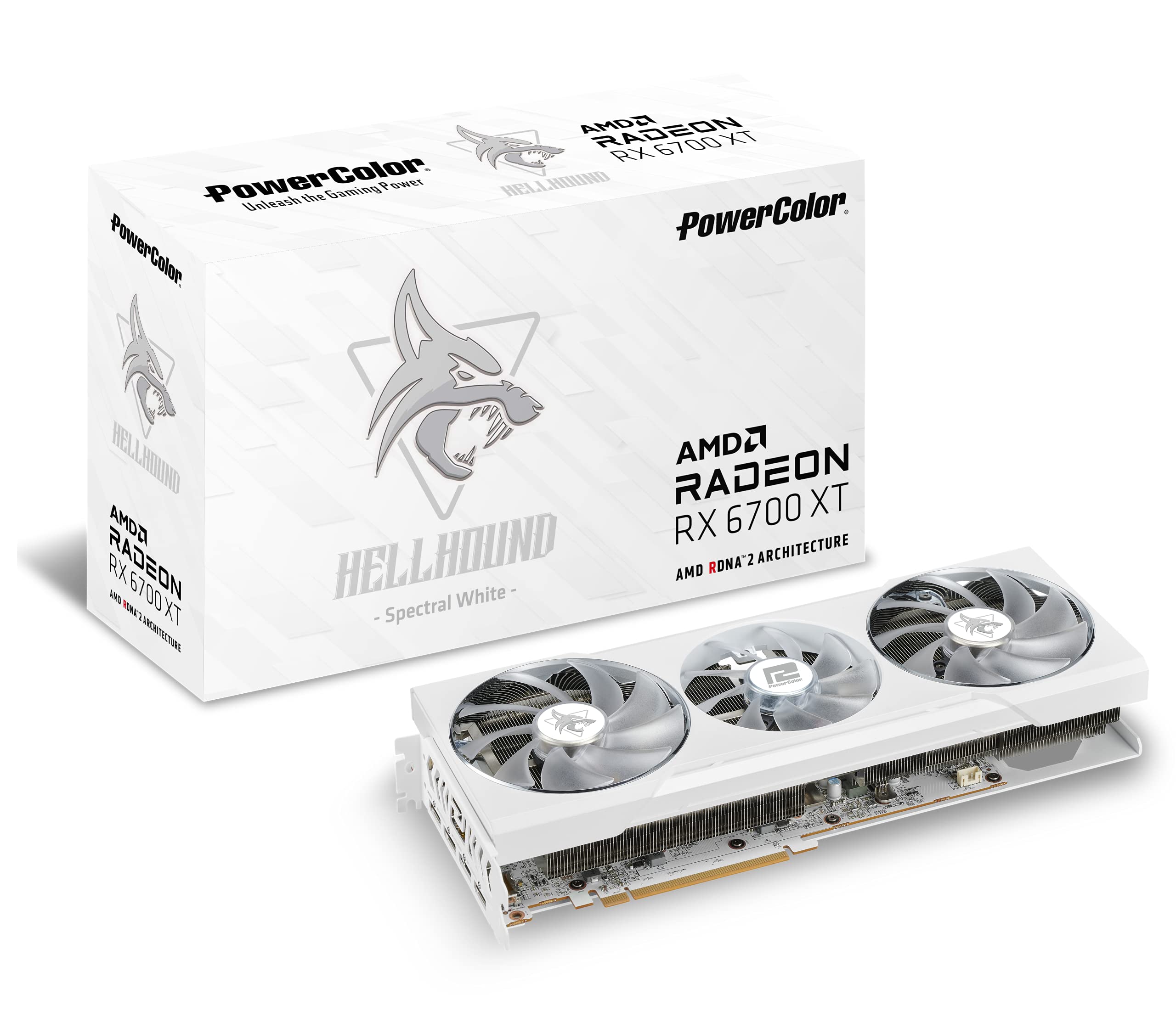 PowerColor Placa gráfica para jogos Hellhound Spectral White AMD