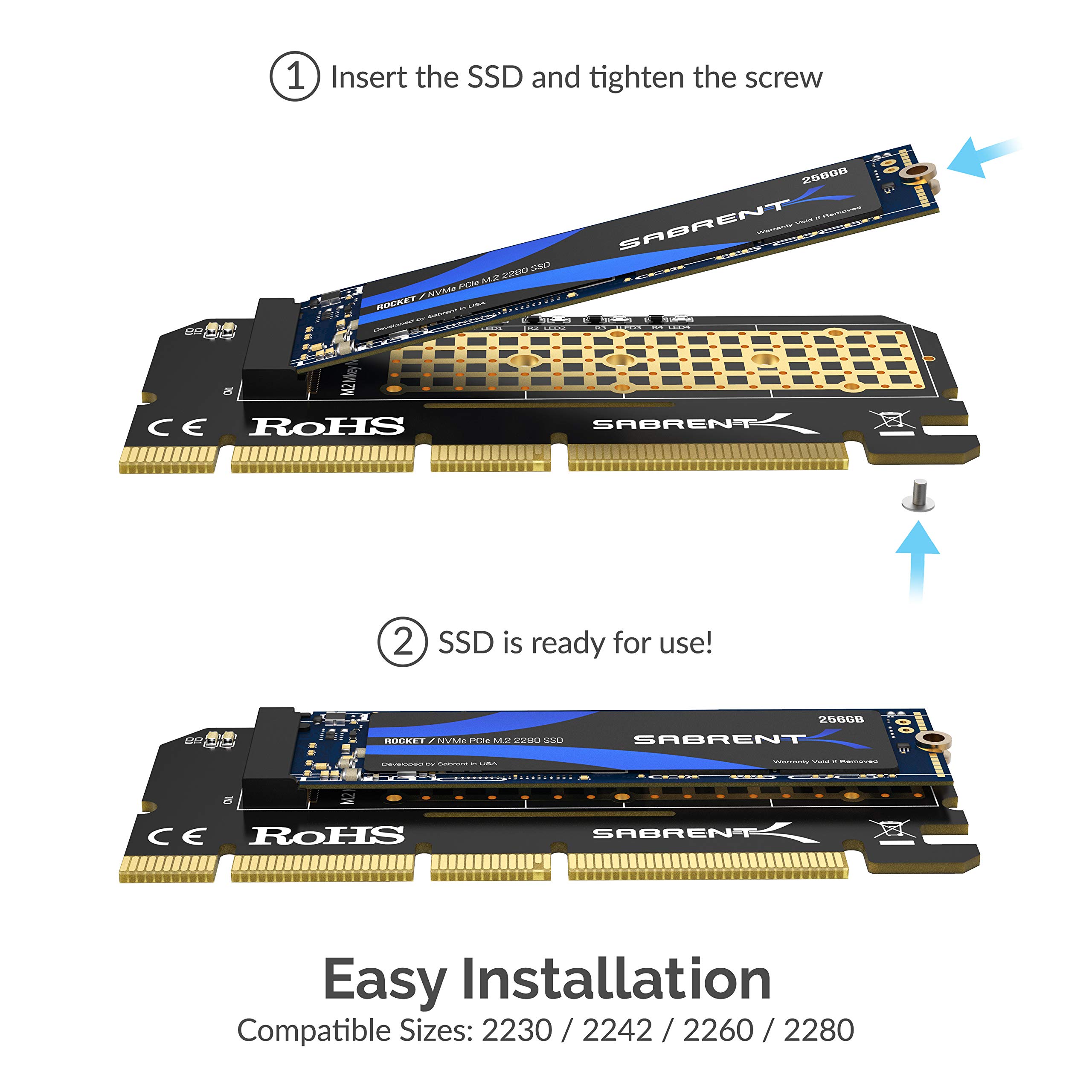 Amazon.com: SABRENT M.2 NVMe SSD to PCIe X16/X8/X4 Adapter Card