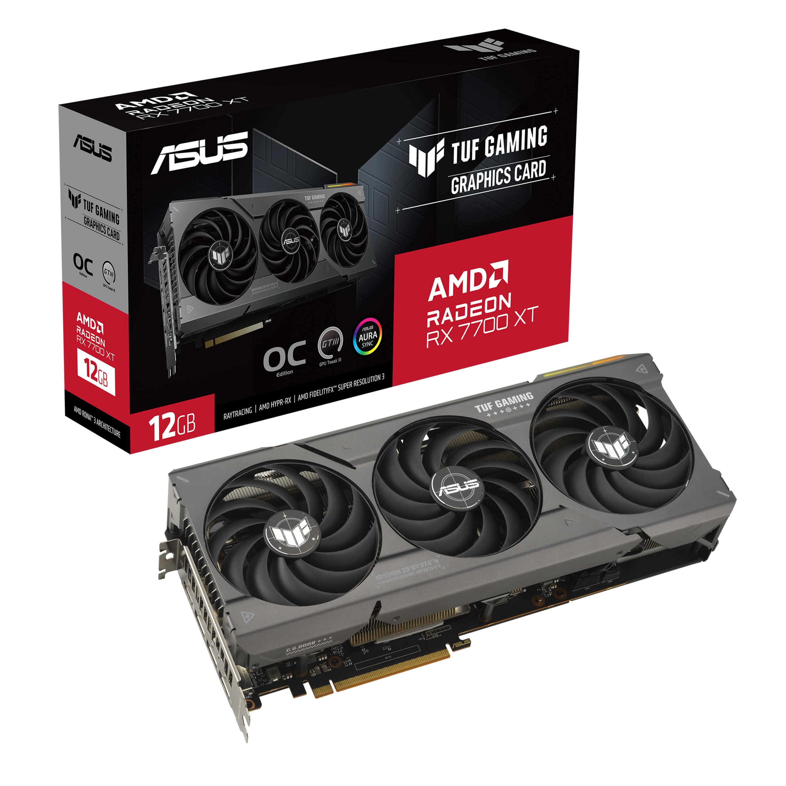 Amazon | ASUS TUF Gaming TUF-RX7700XT-O12G-GAMING AMD Radeon RX