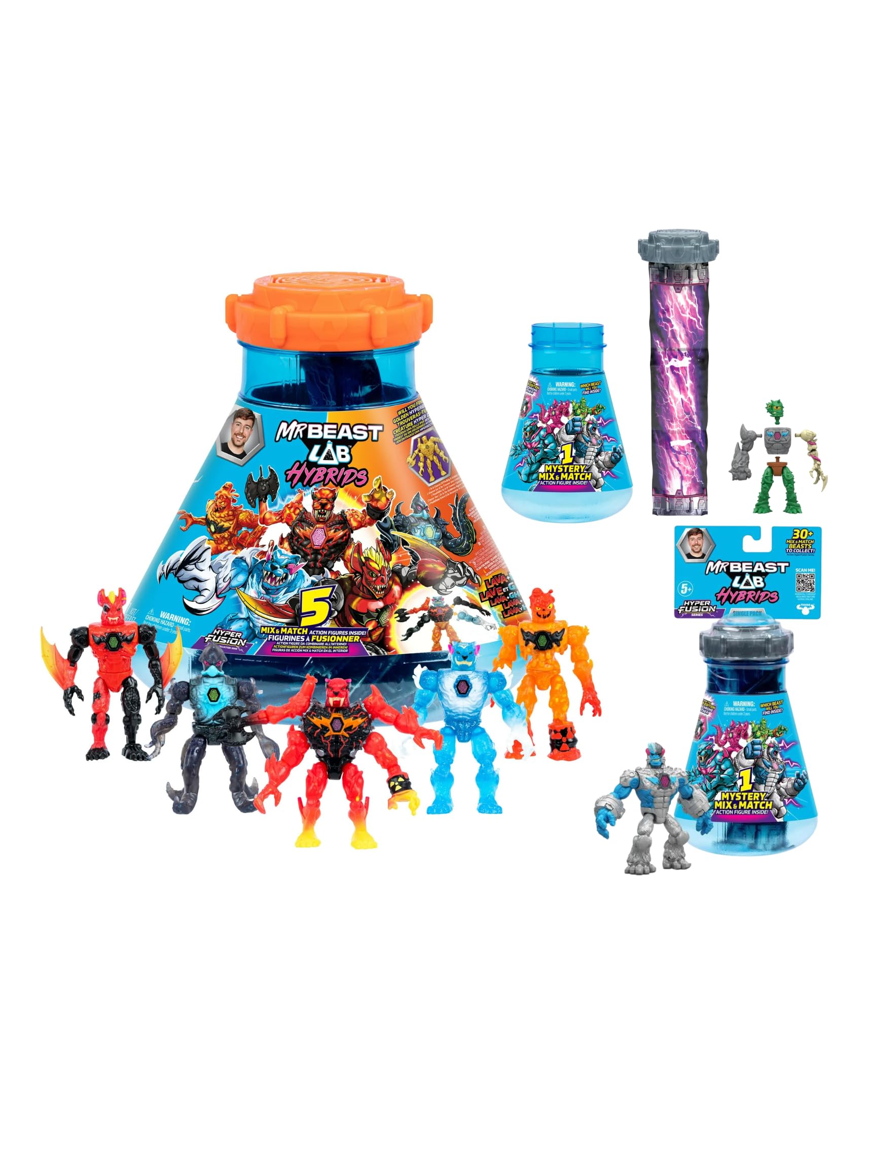 Amazon.com: Mr. Beast Lab Hybrids Mega Pack Lava and Ice, Reveal