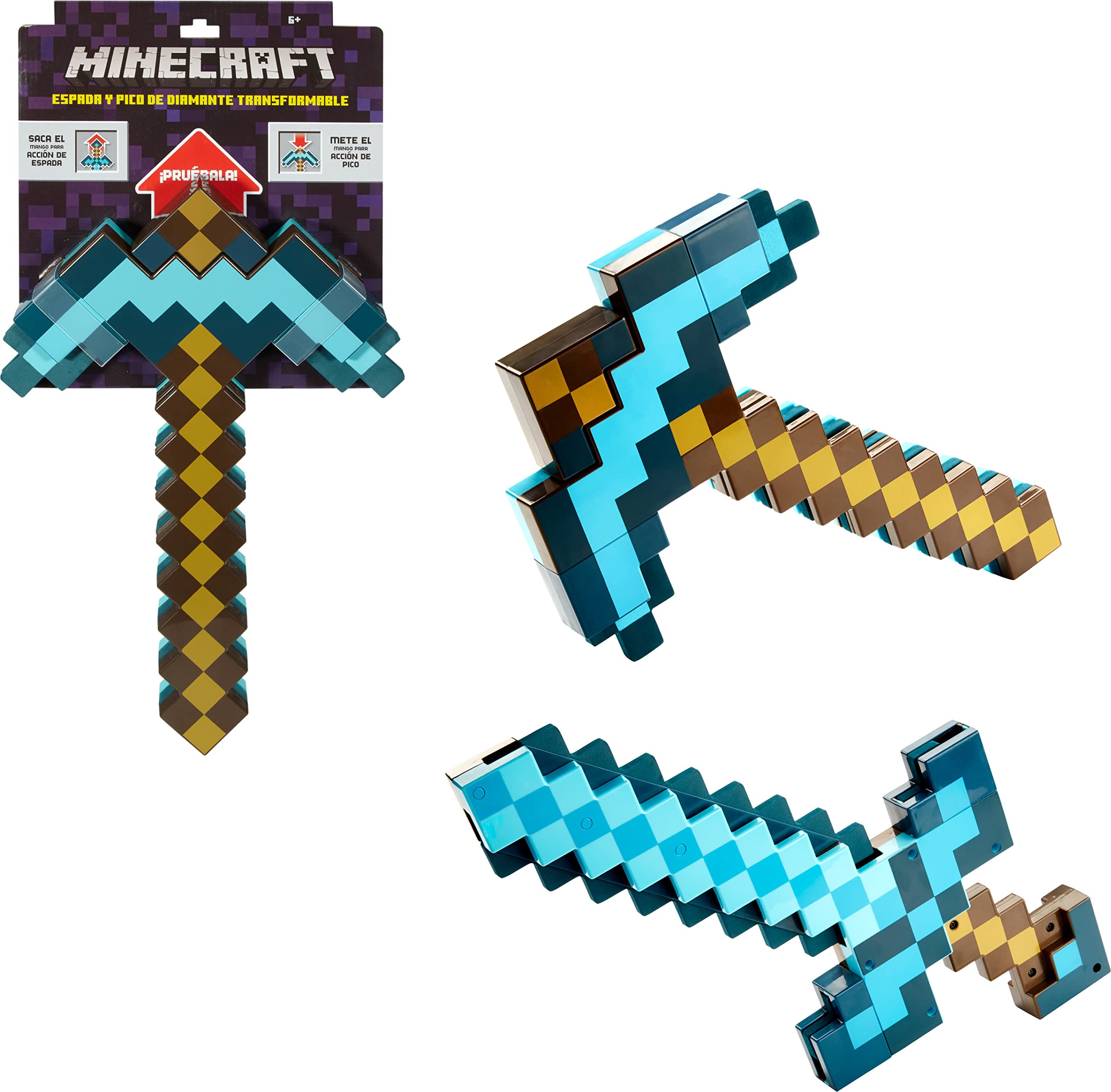 Amazon.com: Mattel Minecraft Sword & Pickaxe Set, Kid-Sized