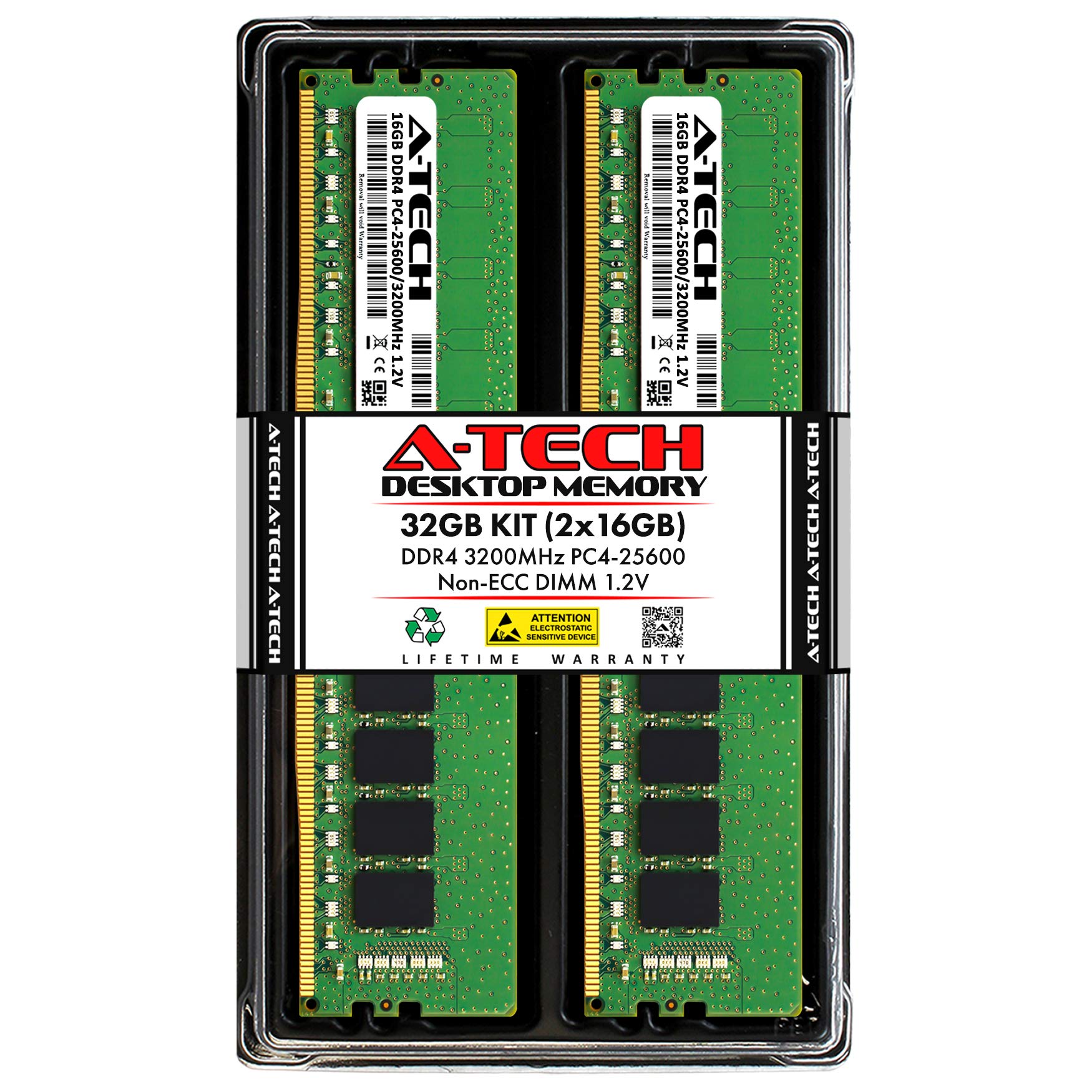 Amazon.co.jp: A-Tech 32GB (2x16GB) DDR4 3200MHz UDIMM PC4-25600