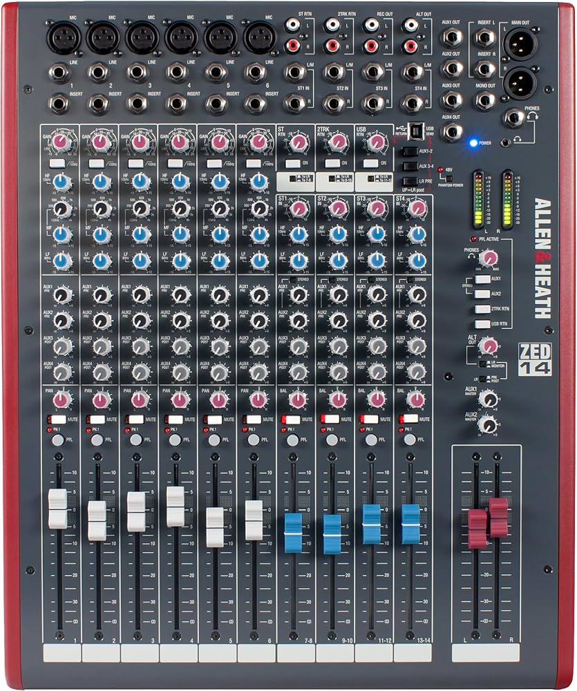 Amazon | ALLEN&HEATH USB搭載・多用途ミキサー ZED-14 | ミキサー