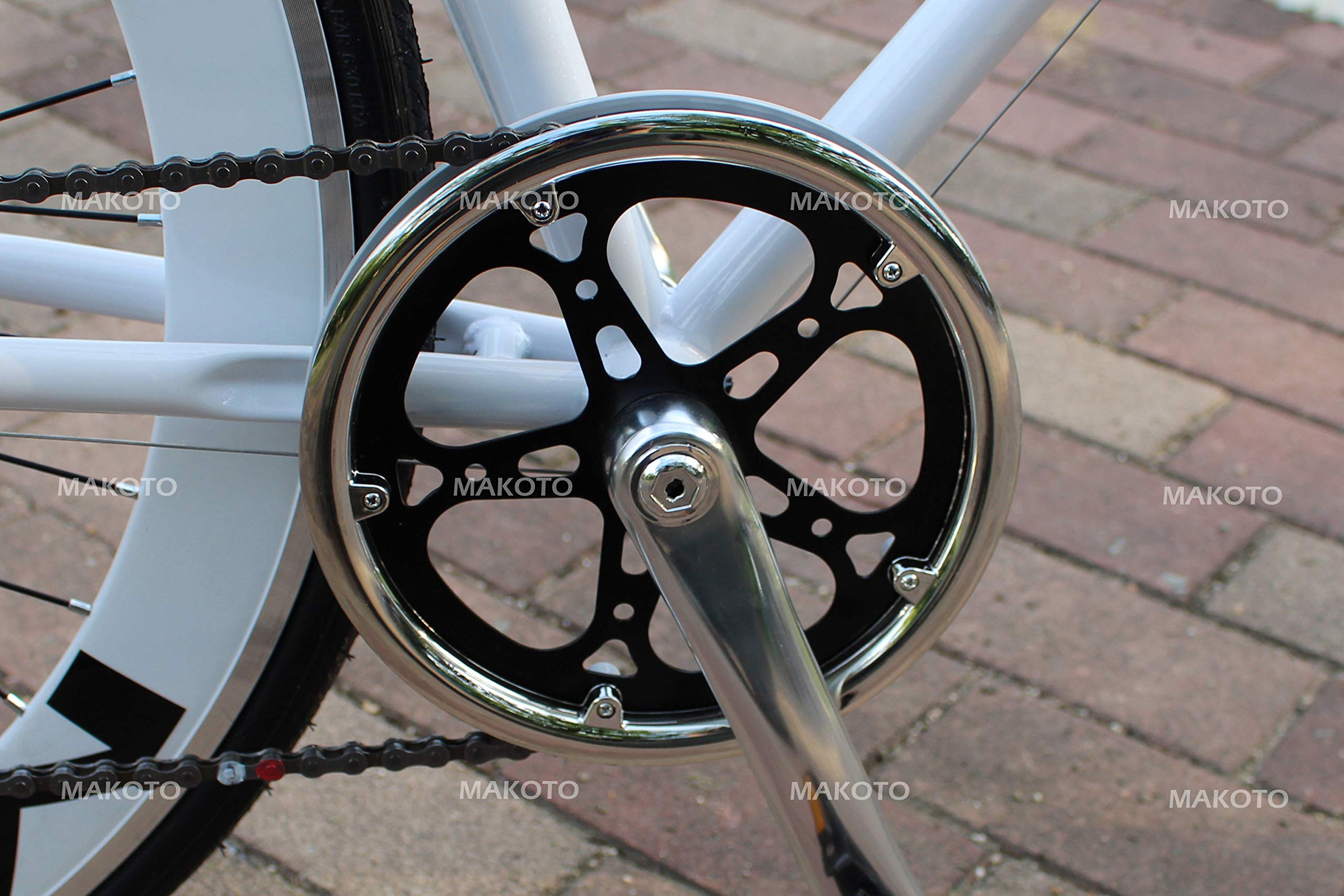 Amazon | MAKOTO クロスバイク自転車シマノ製6段変速700C 60mmディープ