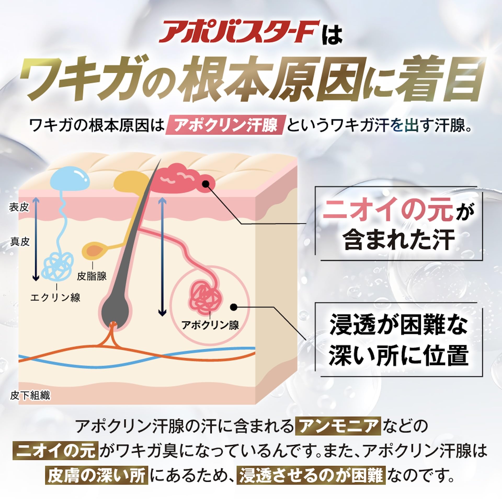 Amazon.co.jp: アポバスタ-F 公式 薬用ワキガ向け外用剤 医薬部外品