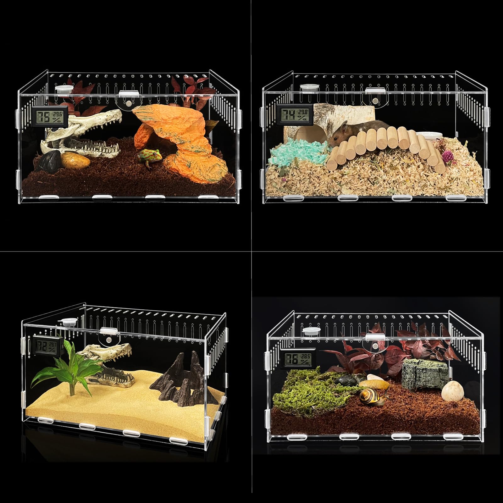 Amazon.co.jp: ZNUJS(さちえ) 爬虫類 ケージ 30*20*15cmトカゲ ケージ