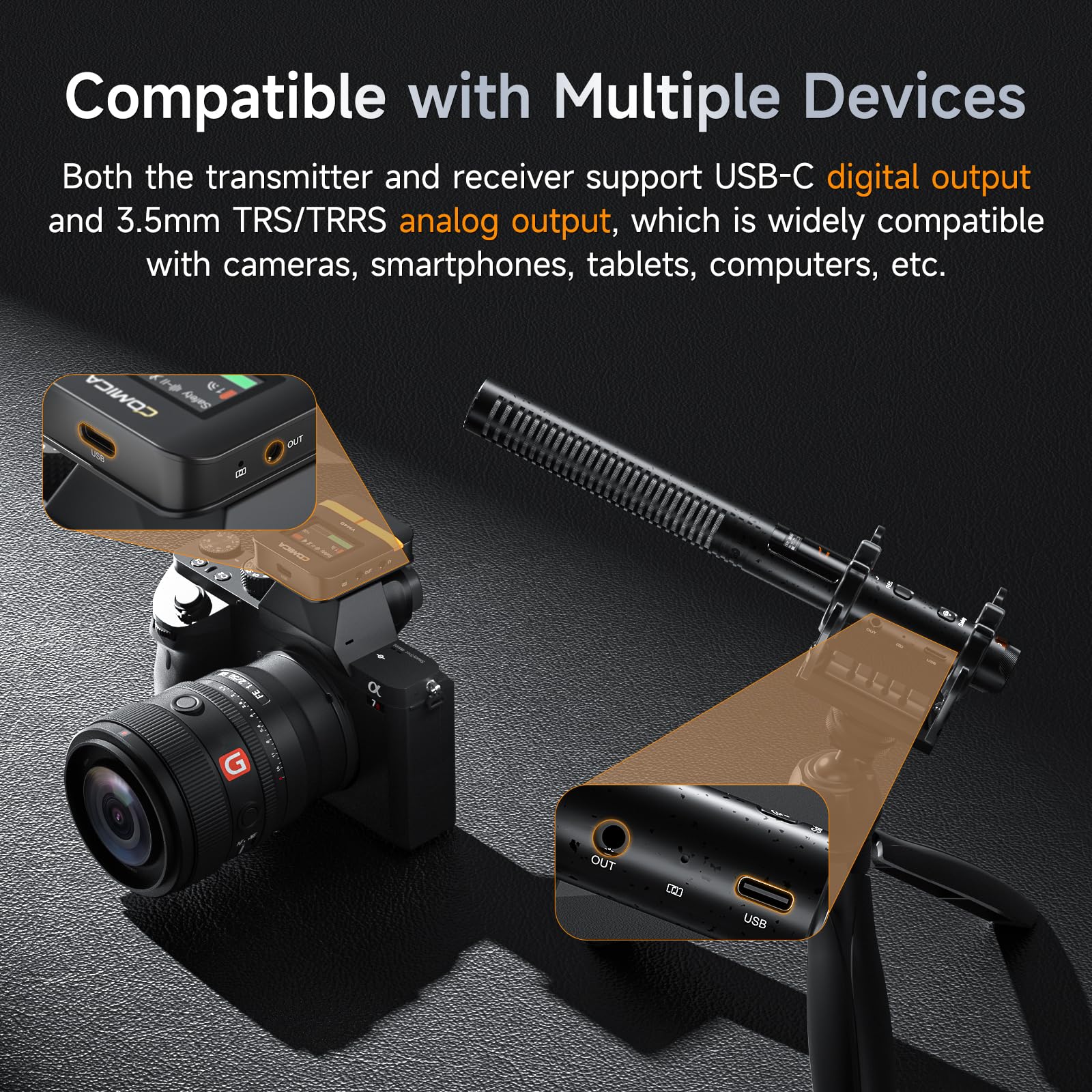 Amazon | ワイヤレスマイクcomica VM40 ガンマイク【32BIT、32G内部