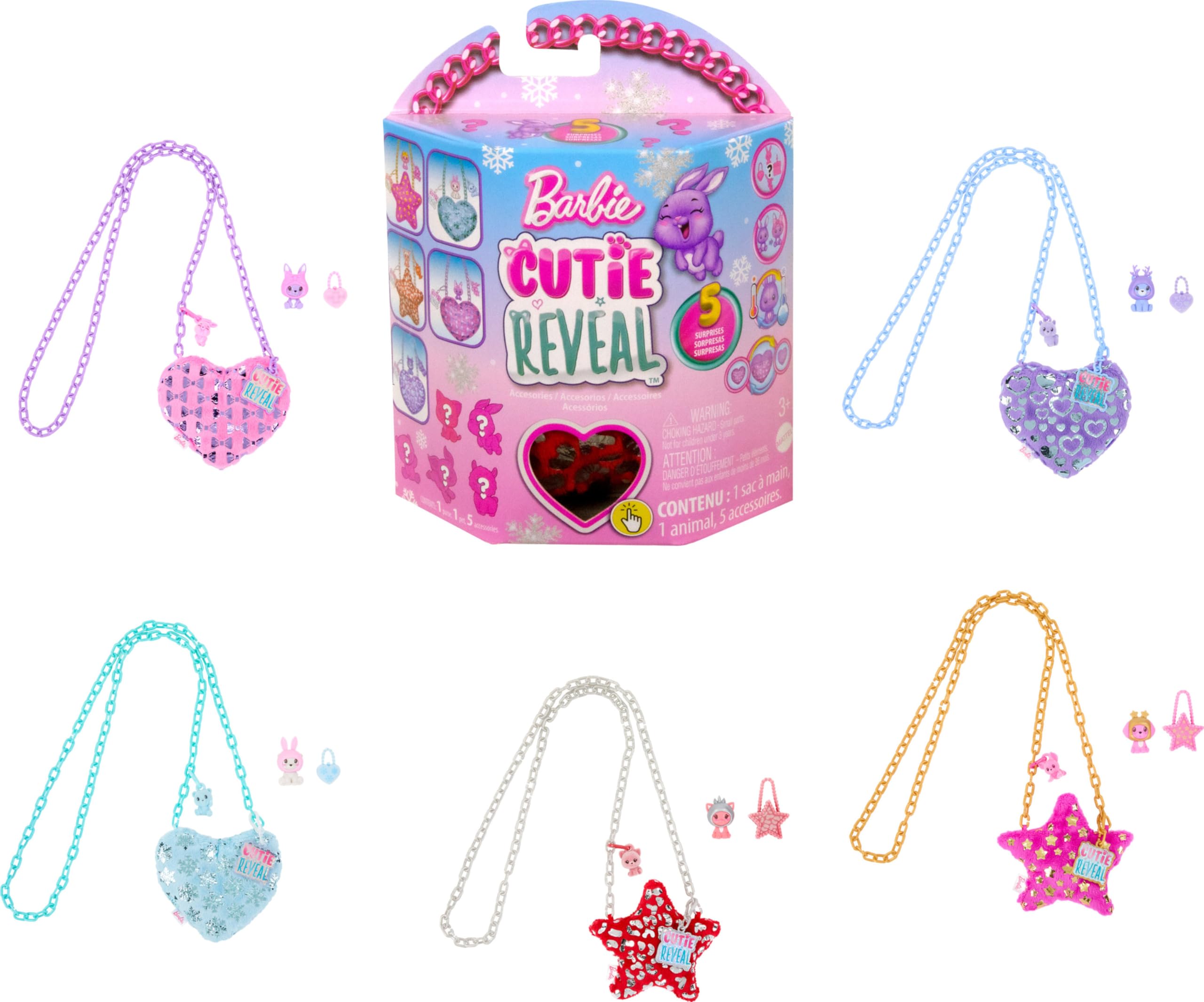 Amazon.com: Barbie Cutie Reveal Accessories, Purse with 5