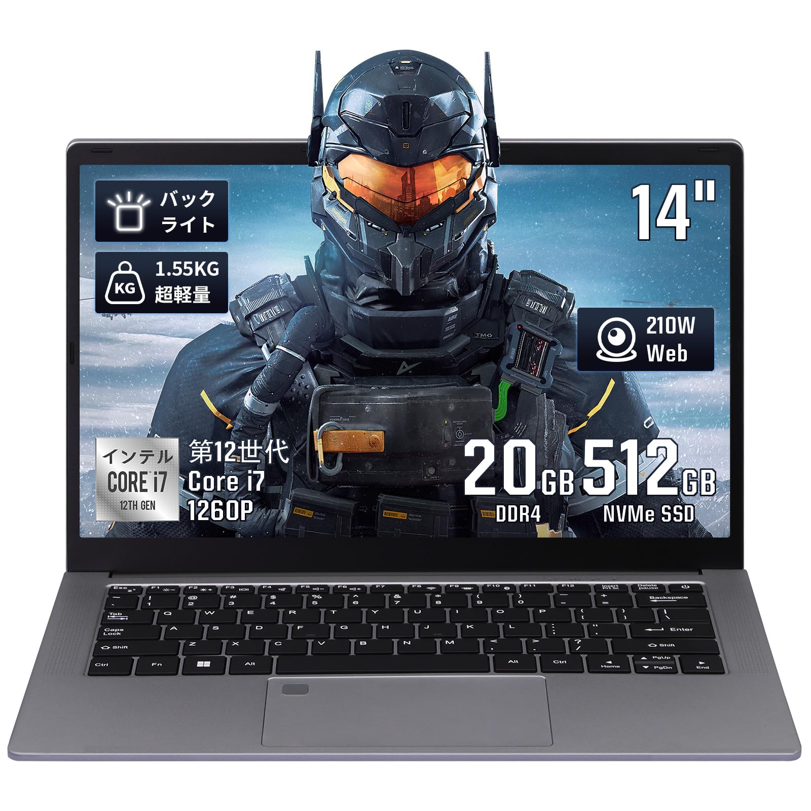 Amazon.co.jp: BINTEC 14インチCore i7 第12世代ノートパソコン/Win 11