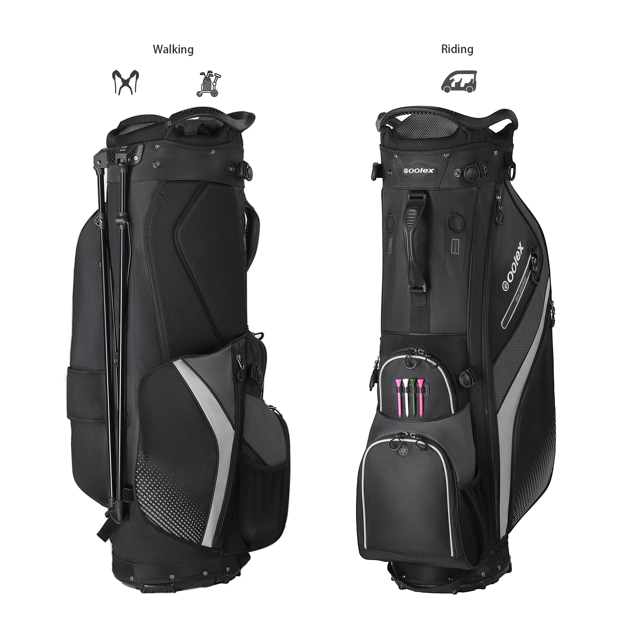 Amazon | Goolex 14ウェイハイブリッドゴルフスタンドバッグ 人間工学