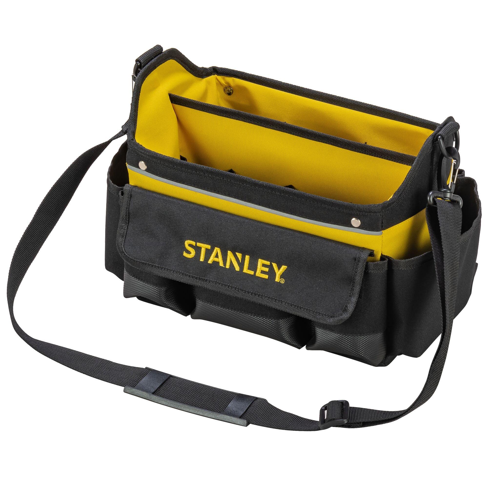 STANLEY 600 Denier Open Mouth Tote Tool Bag, Heavy Duty Steel