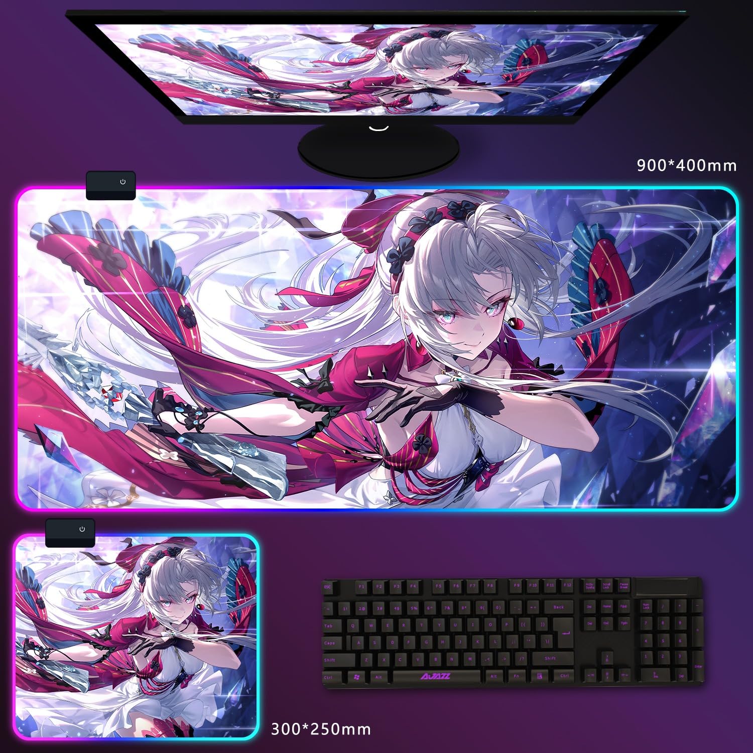 Amazon.co.jp: 鳴潮 マウスパッド RGB 発光マウスパッド カルロッタ 今