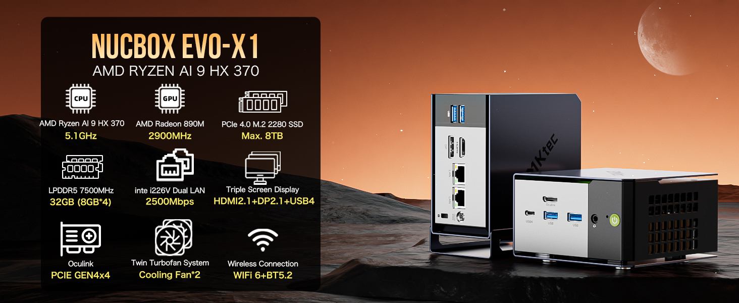 Amazon.com: GMKtec EVO-X1 AI Mini PC AMD Ryzen AI 9 HX-370 Series