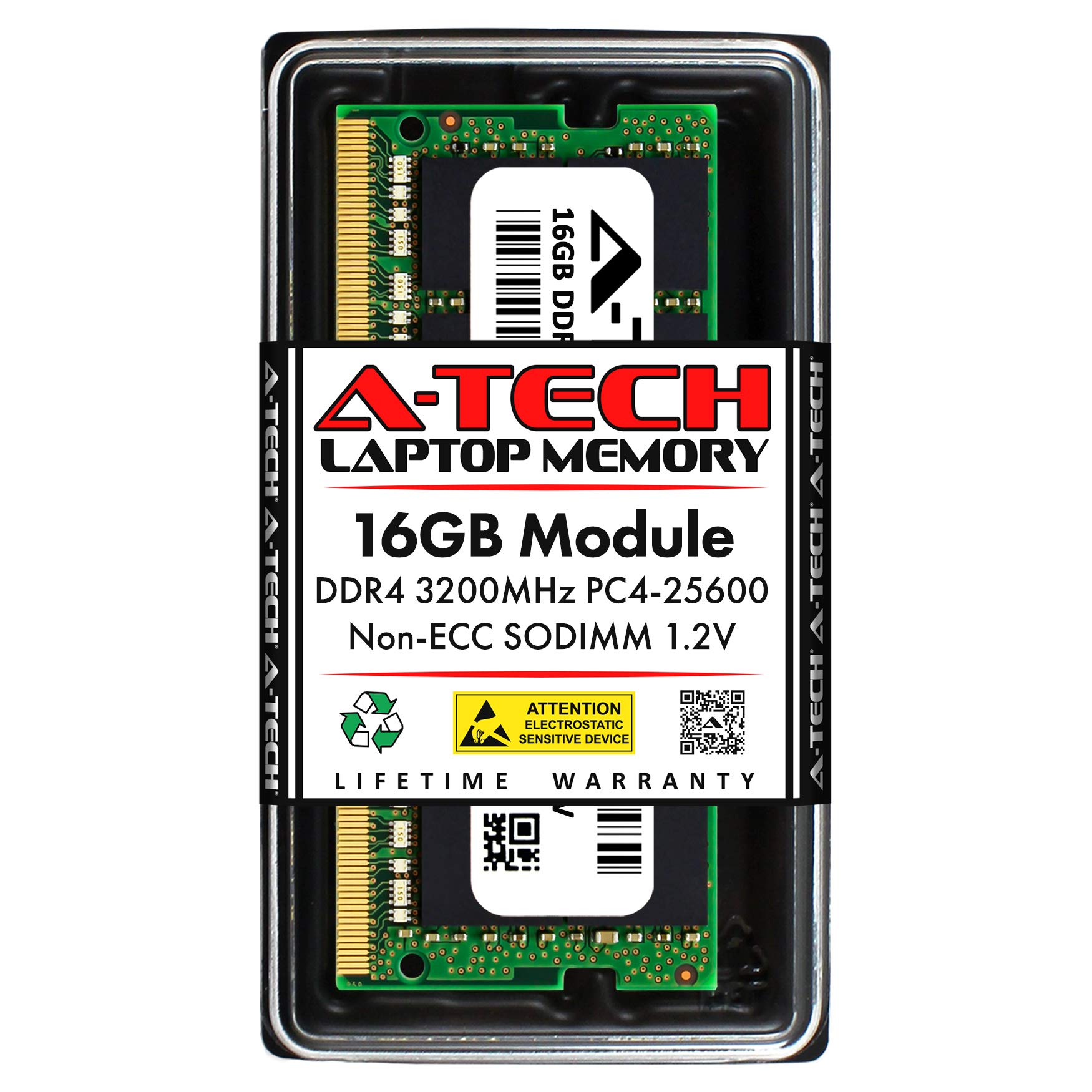 A-Tech 16GB DDR4 3200 MHz SODIMM PC4-25600 (PC4-3200AA) CL22 Non