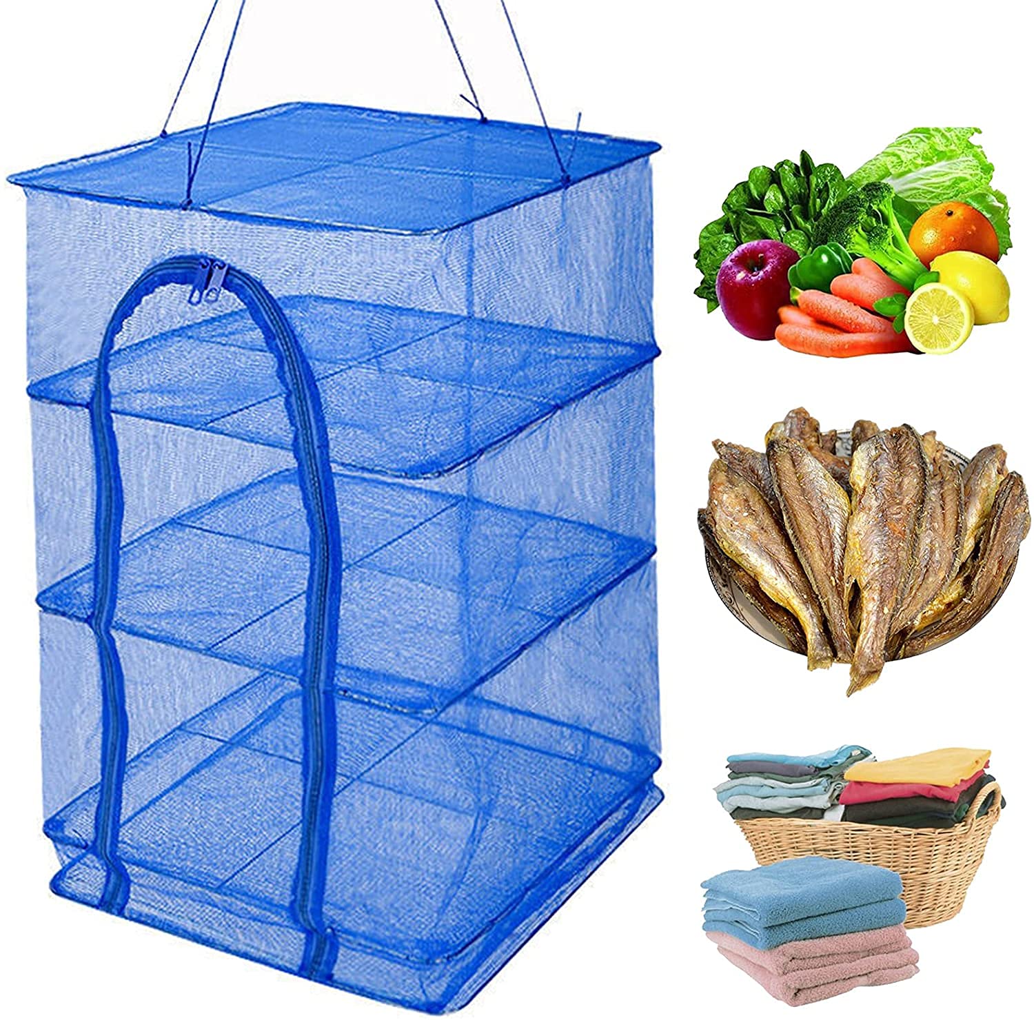 Amazon.co.jp : Petdoda 干物 ネット干し網 3段 魚 野菜 食器 干網