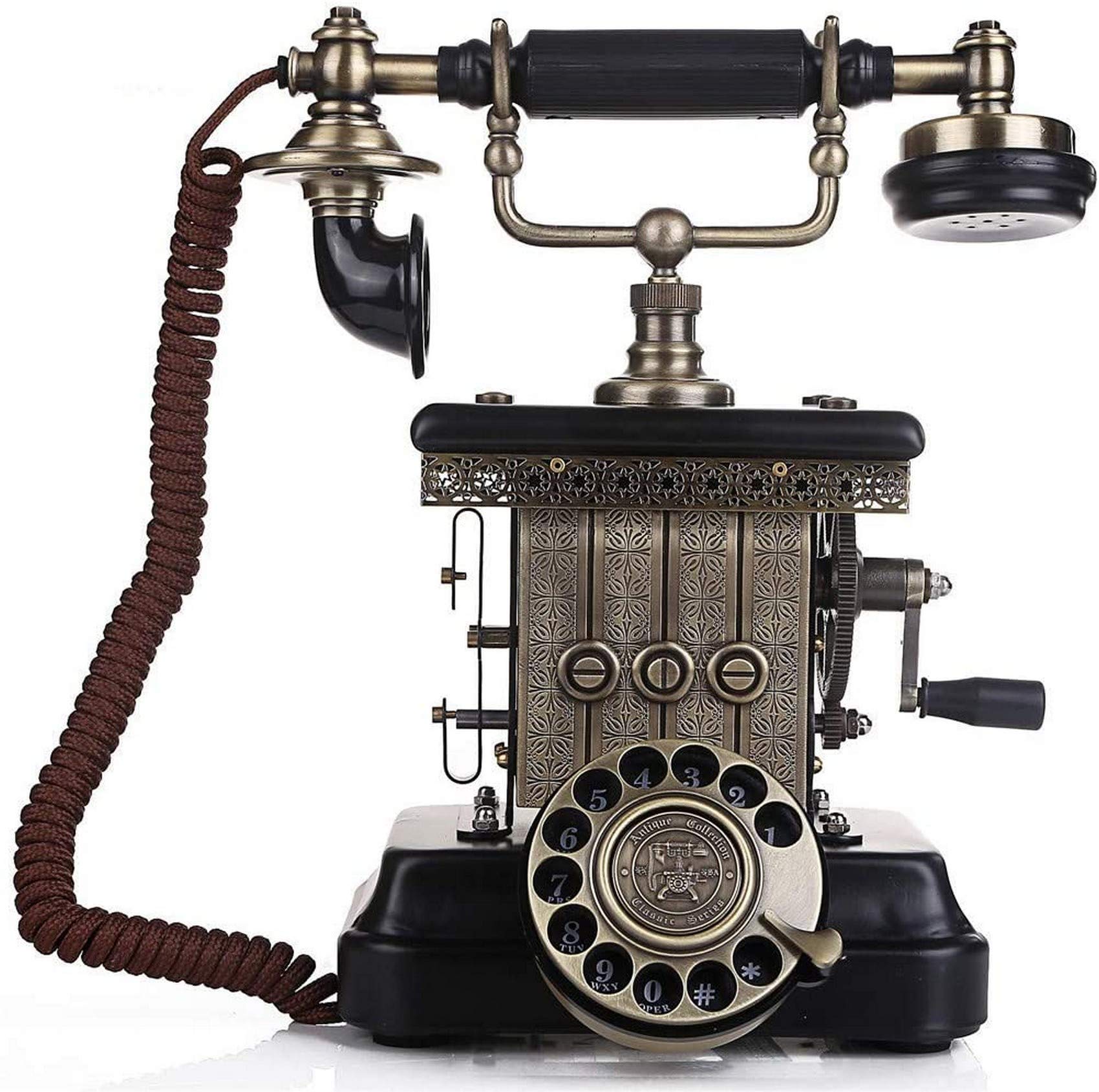 Amazon | 回転式ダイヤル付きレトロ電話古いレトロ電話固定電話
