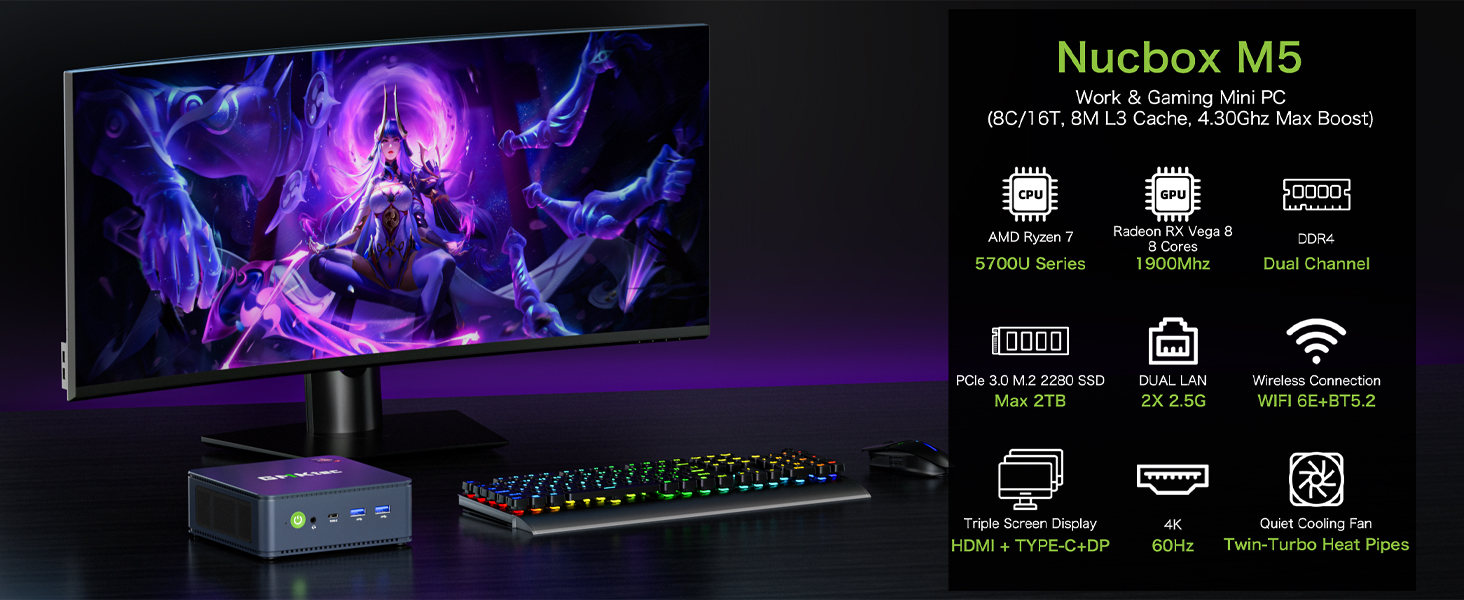 Amazon.co.jp: GMKtec ゲーミングミニPC AMD Ryzen 7 5825U (8C/16T