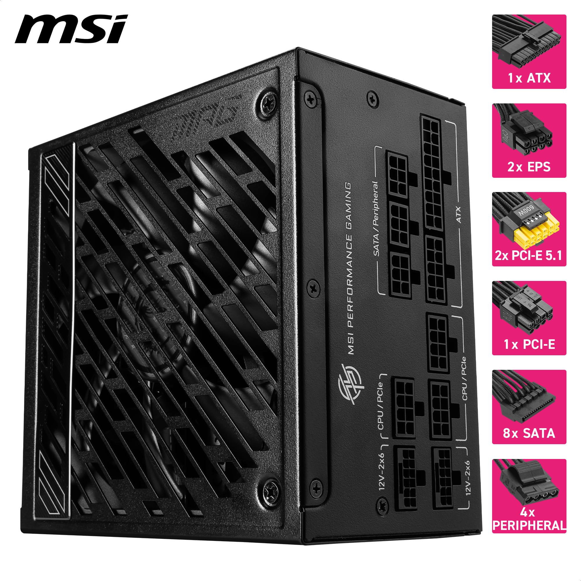 Amazon | MSI MPG A1250GS PCIE 5.1 ATX 3.1 ゲーム用電源 - フル