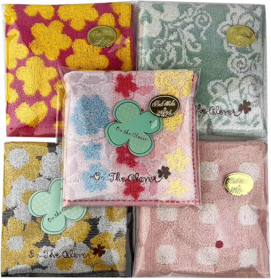 Amazon｜ふわふわ タオルハンカチ セット販売 無撚糸 5枚セット タオル