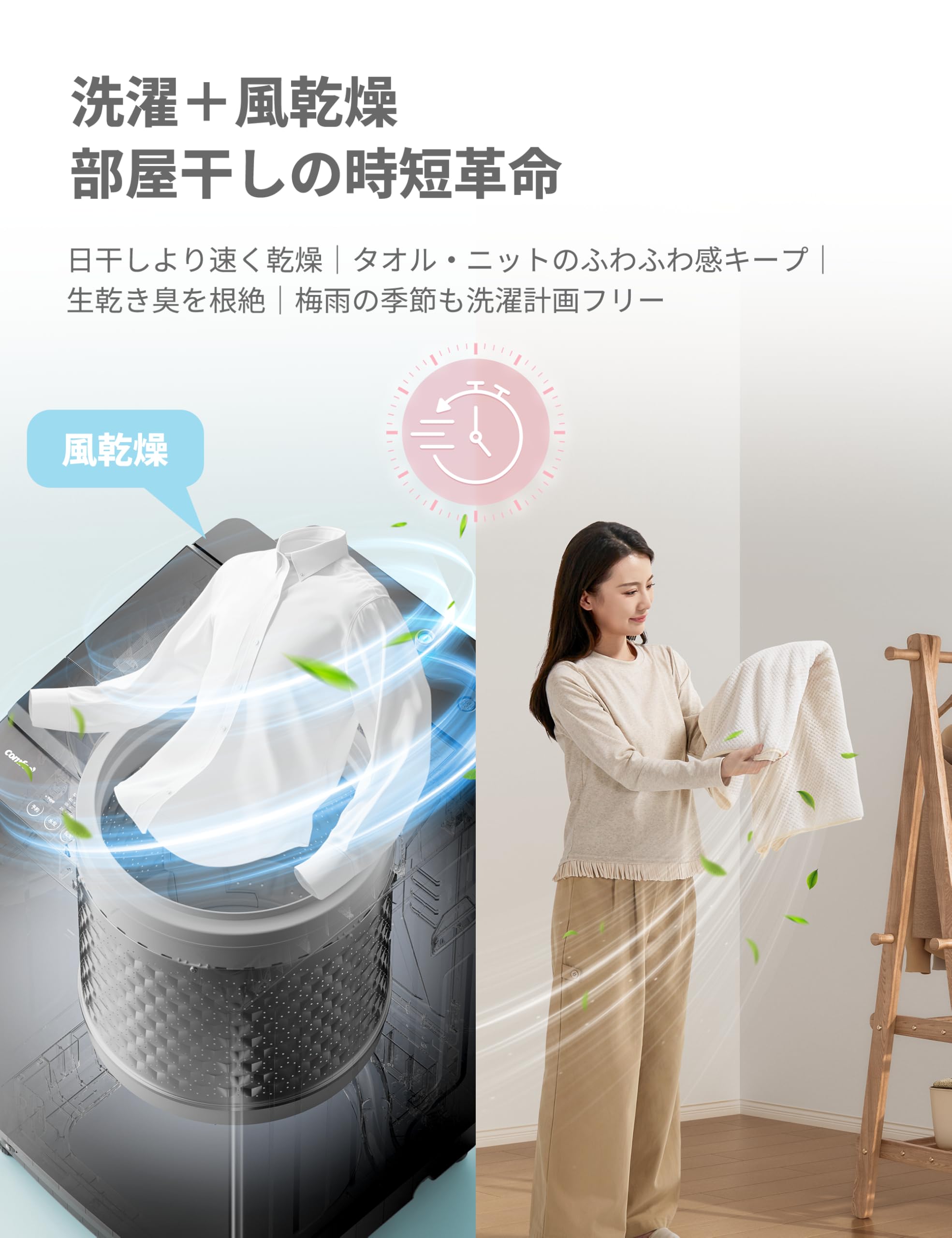 Amazon | COMFEE' 洗濯機 7kg 洗剤自動投入 1-3人用 全自動洗濯機