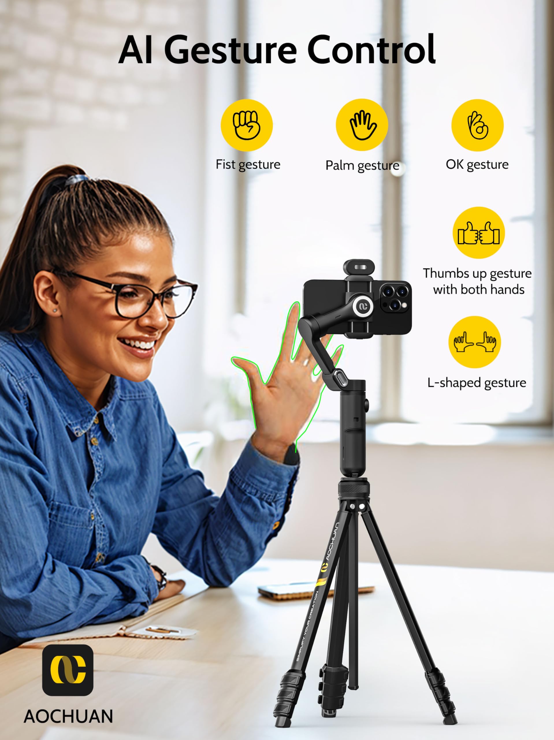 Amazon.co.jp: AOCHUANスマホ用3軸ジンバル動画撮影用スタビライザー