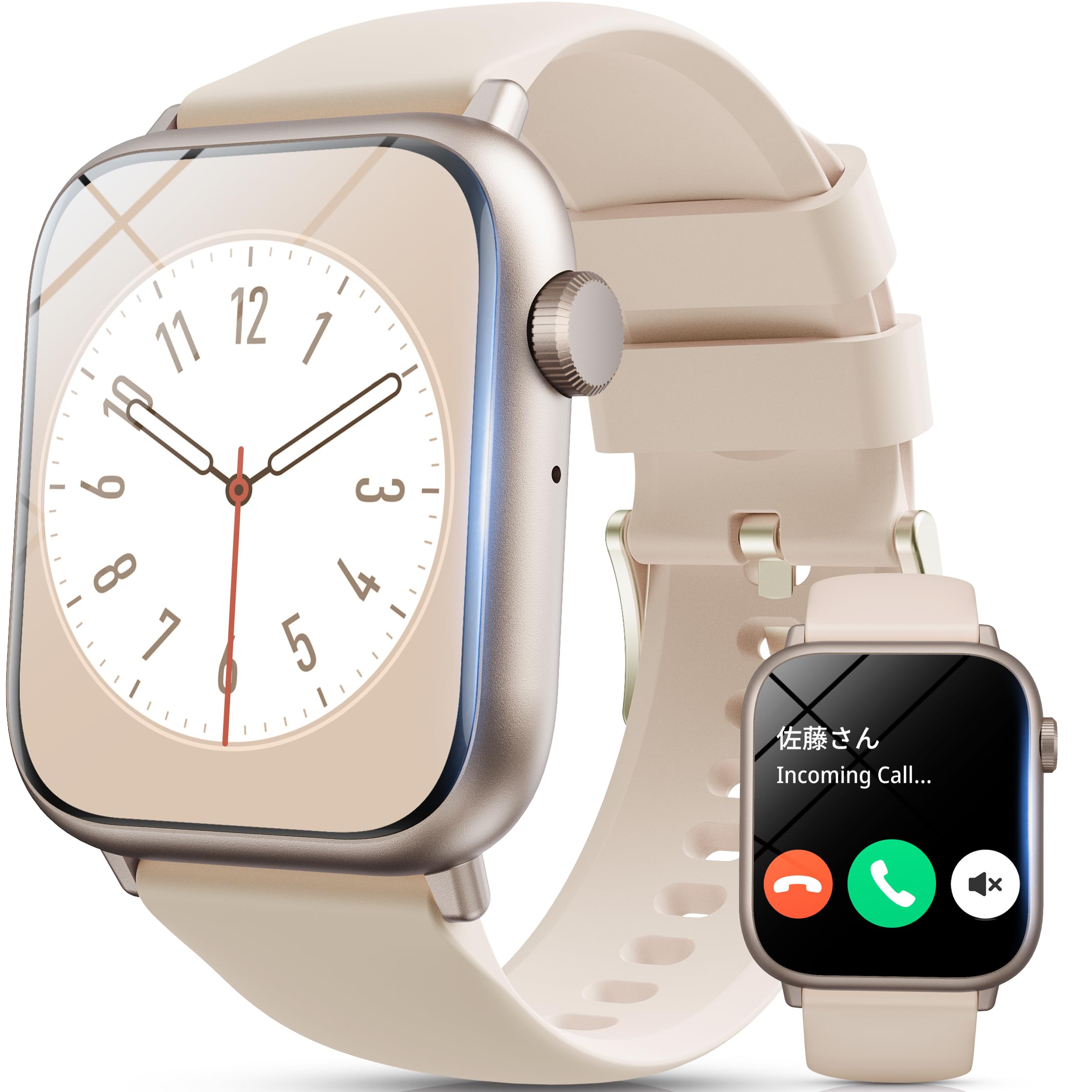 Amazon | スマートウォッチ 【1.85インチHD大画面・2025 通話機能付き