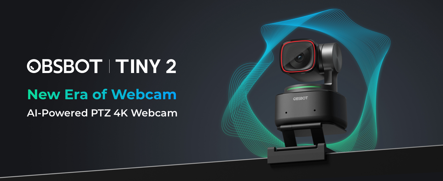Amazon.com: OBSBOT Tiny 2 Webcam 4K Voice Control PTZ, AI Tracking