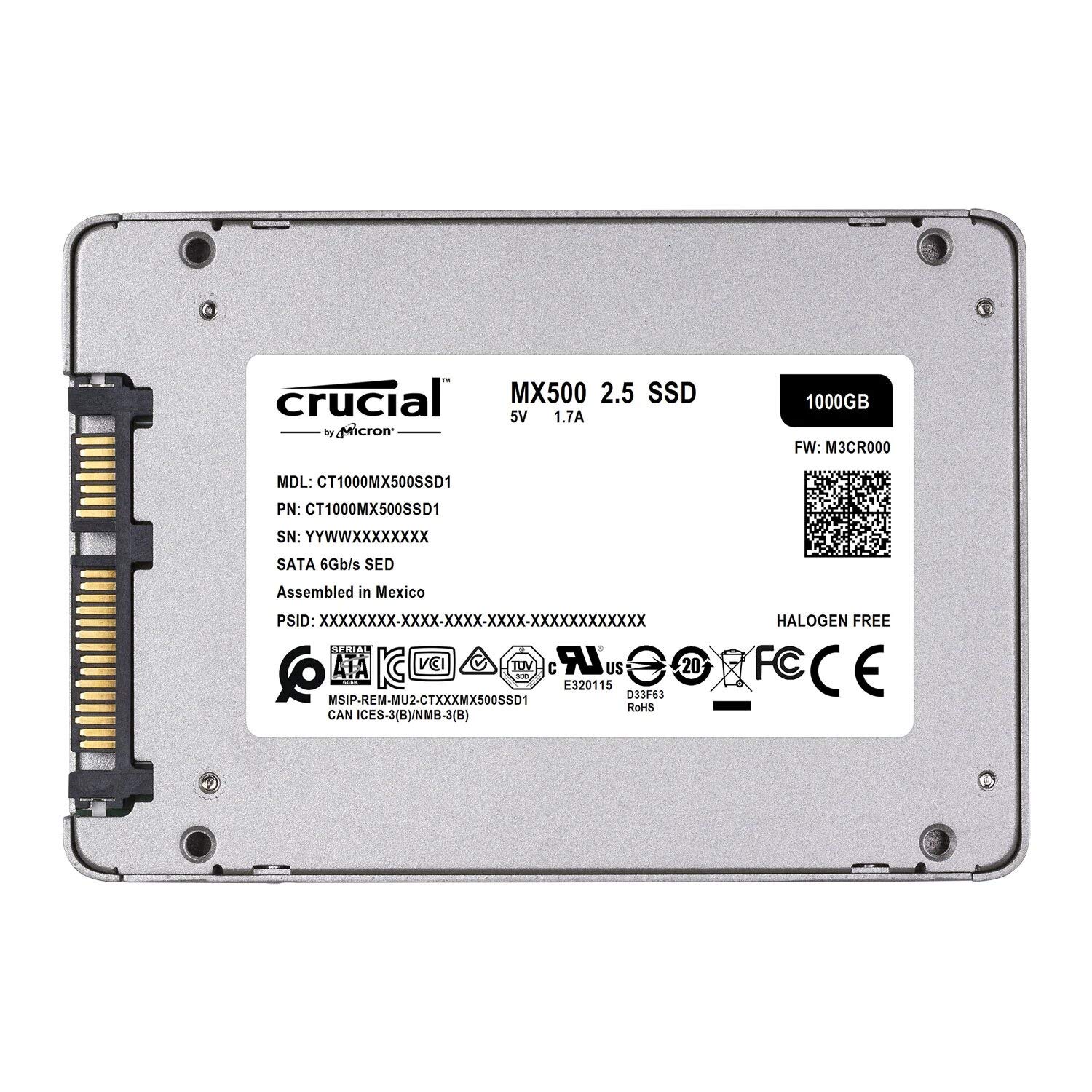 Crucial MX500 1TB 3D NAND SATA 2.5 Inch Internal SSD - Up to 560MB