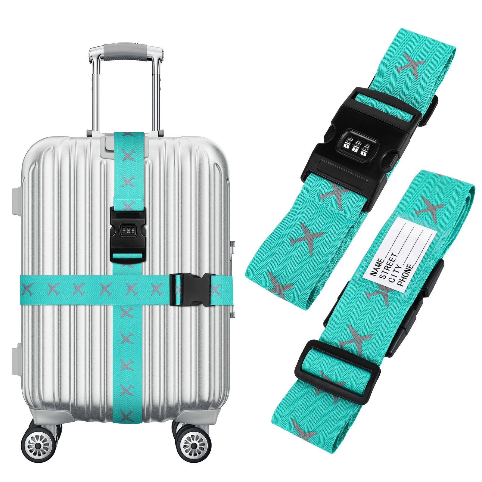 Amazon.co.jp: Yorkereynom スーツケースベルト 2個セット 十字型 3桁