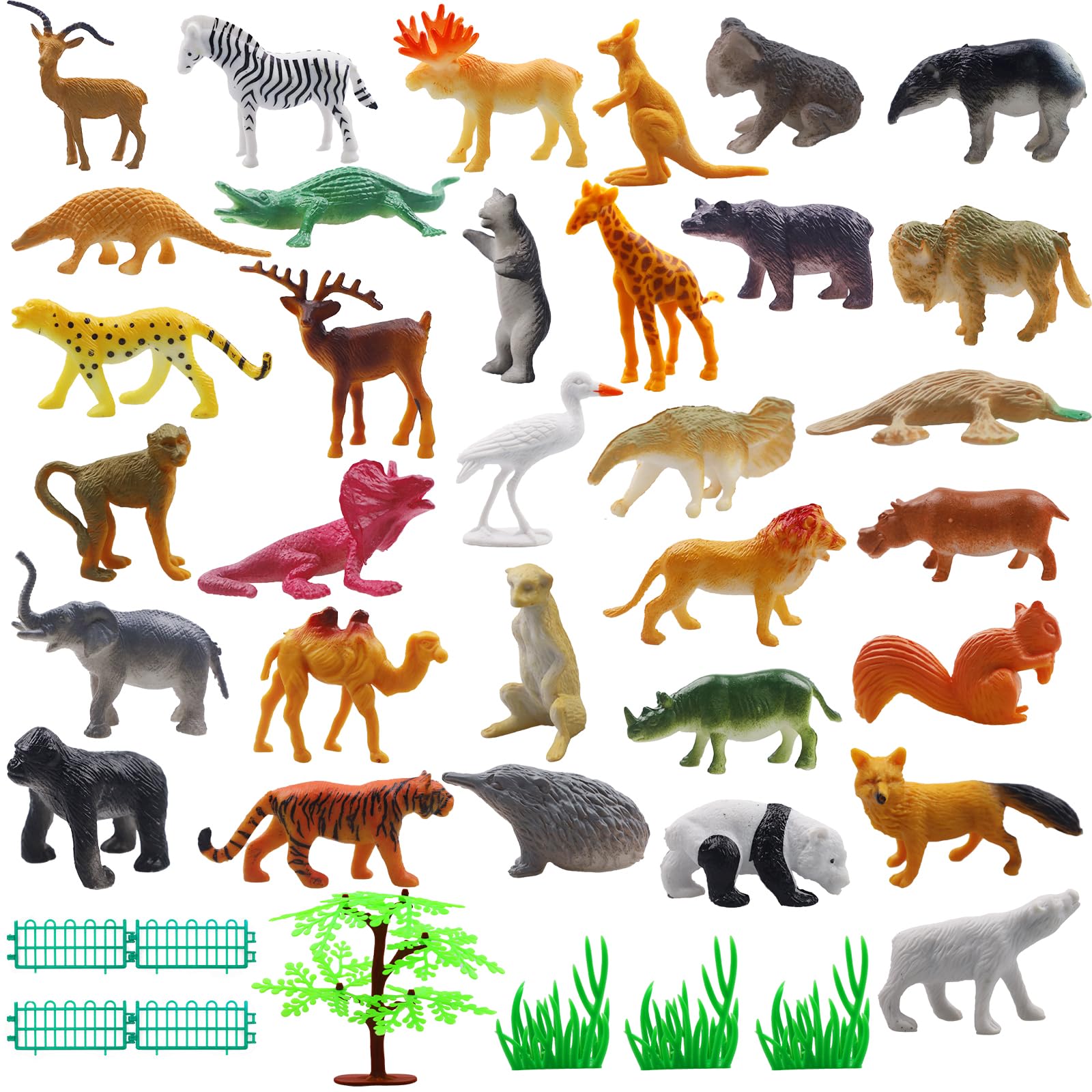 Amazon.co.jp: LEBERY サファリアニマルフィギュア おもちゃ 53個 ミニ