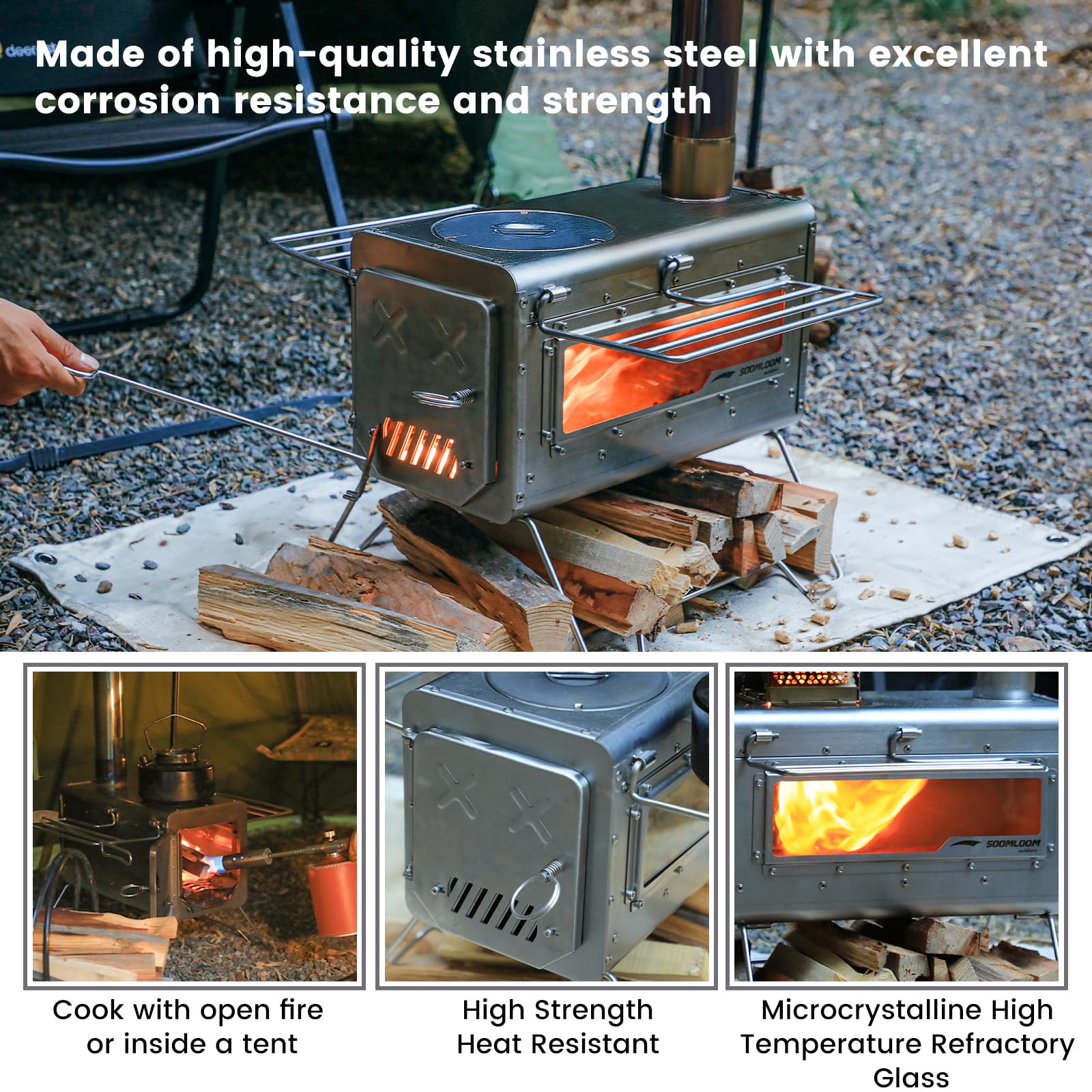 Soomloom Firewood Stove PROTO Dual-purpose Camping Pellets Combi