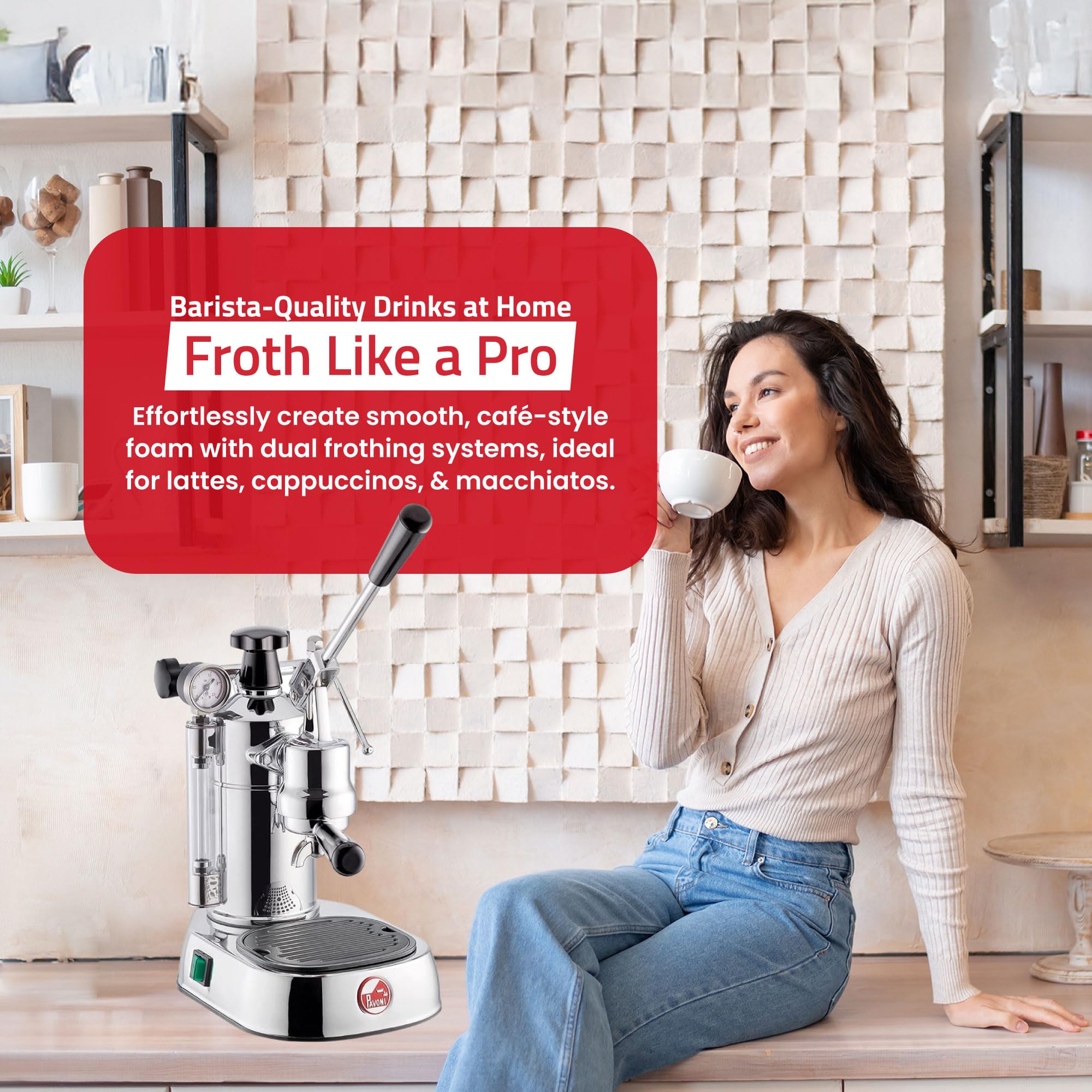 Amazon | ラPavoni PC-16プロエスプレッソマシーン、クローム | La