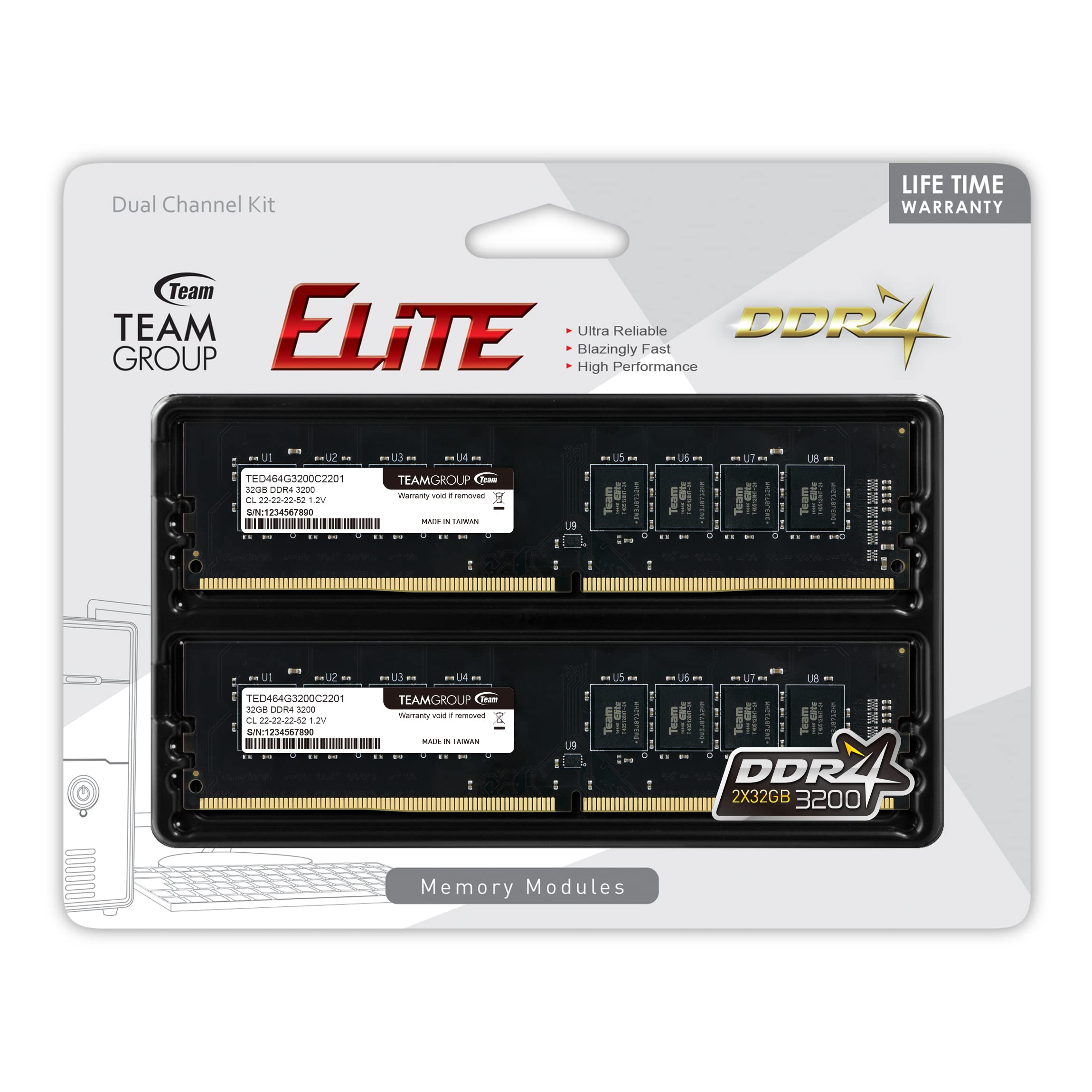 Amazon.co.jp: TEAMGROUP Elite DDR4 64GB キット (2 x 32GB) 3200MHz