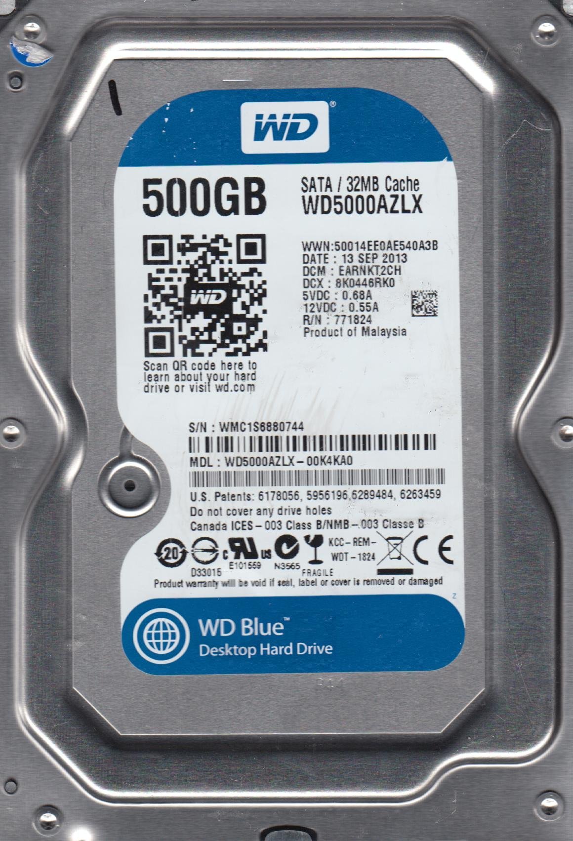 Amazon.com: Western Digital Blue WD5000AZLX 500 GB 3.5