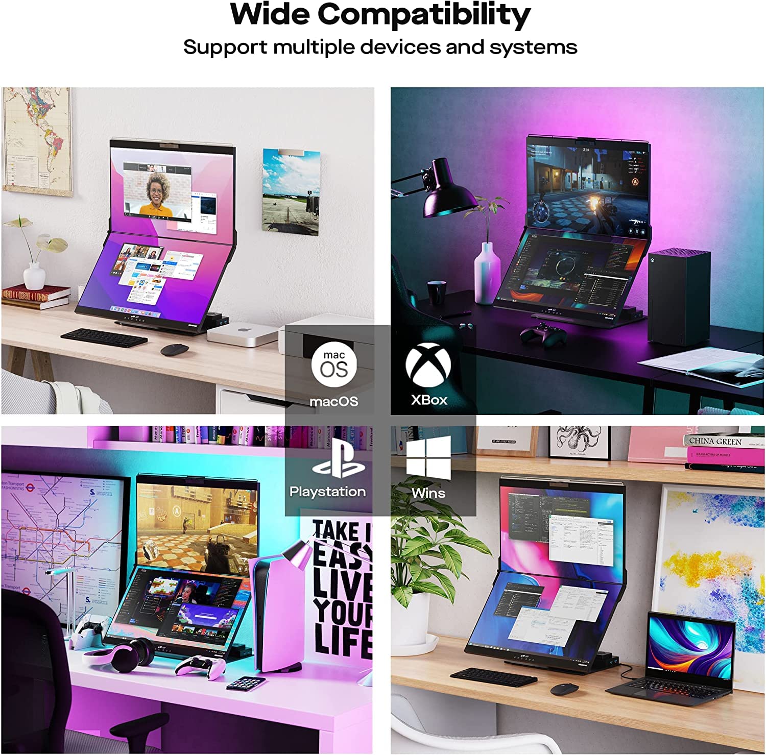 Amazon.co.jp: Mobile Pixels Geminos デュアル24インチスタック