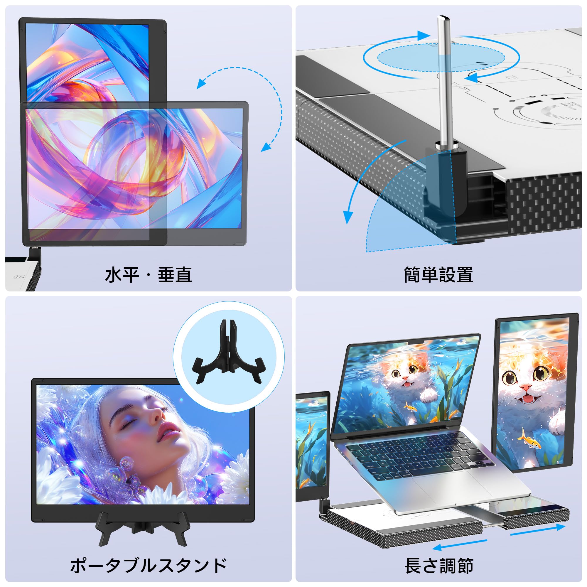 Amazon.co.jp: デュアルディスプレ トリプルモバイルモニター